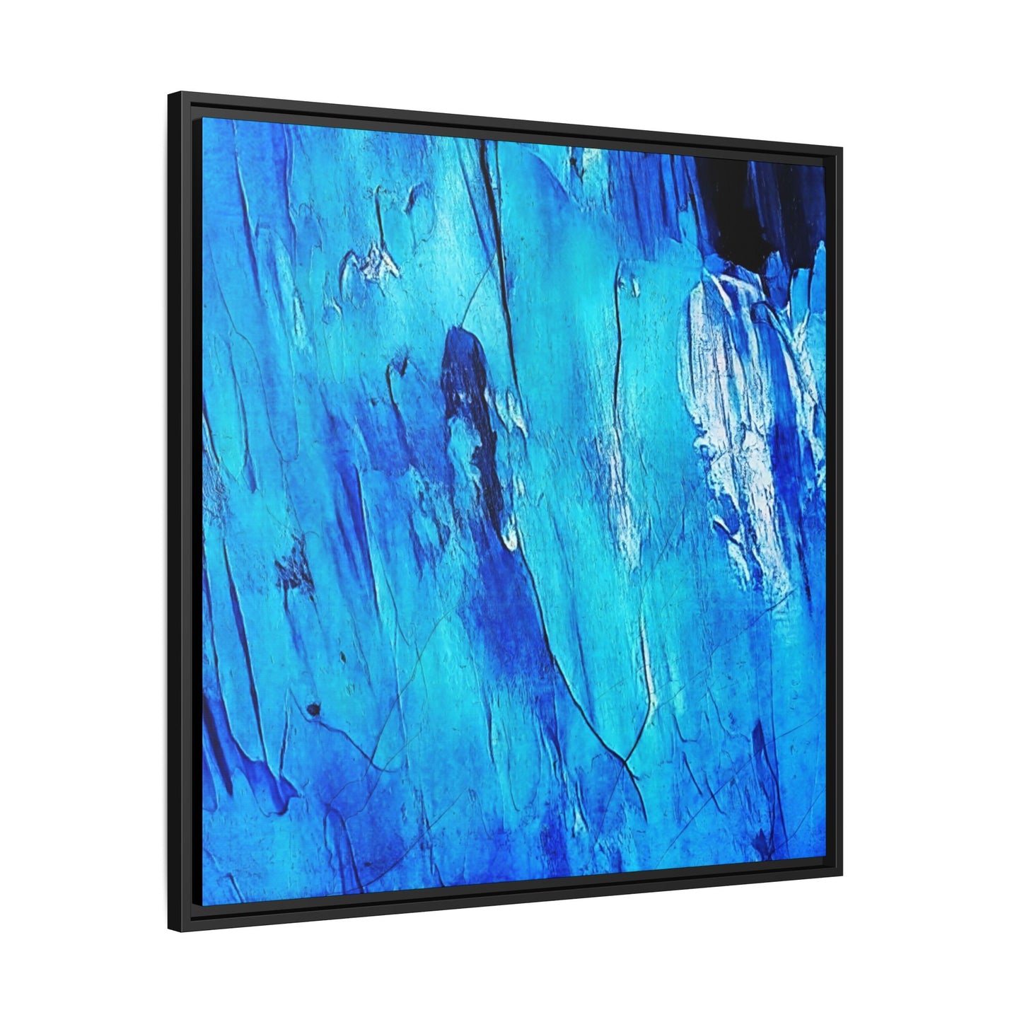 Tableau Intemporel Bleu Electrique "Série Sign Collections" / Toile encadrée sur caisse américaine