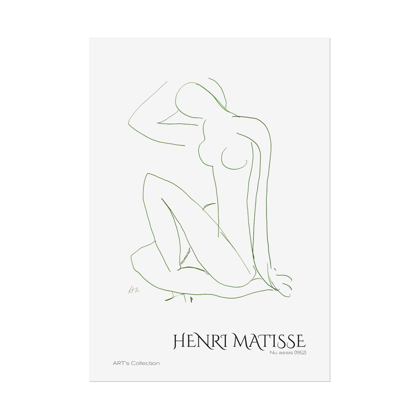 Nu assis (1952) version verte by Henri Matisse / Affiche imprimée - Série ART's Collection