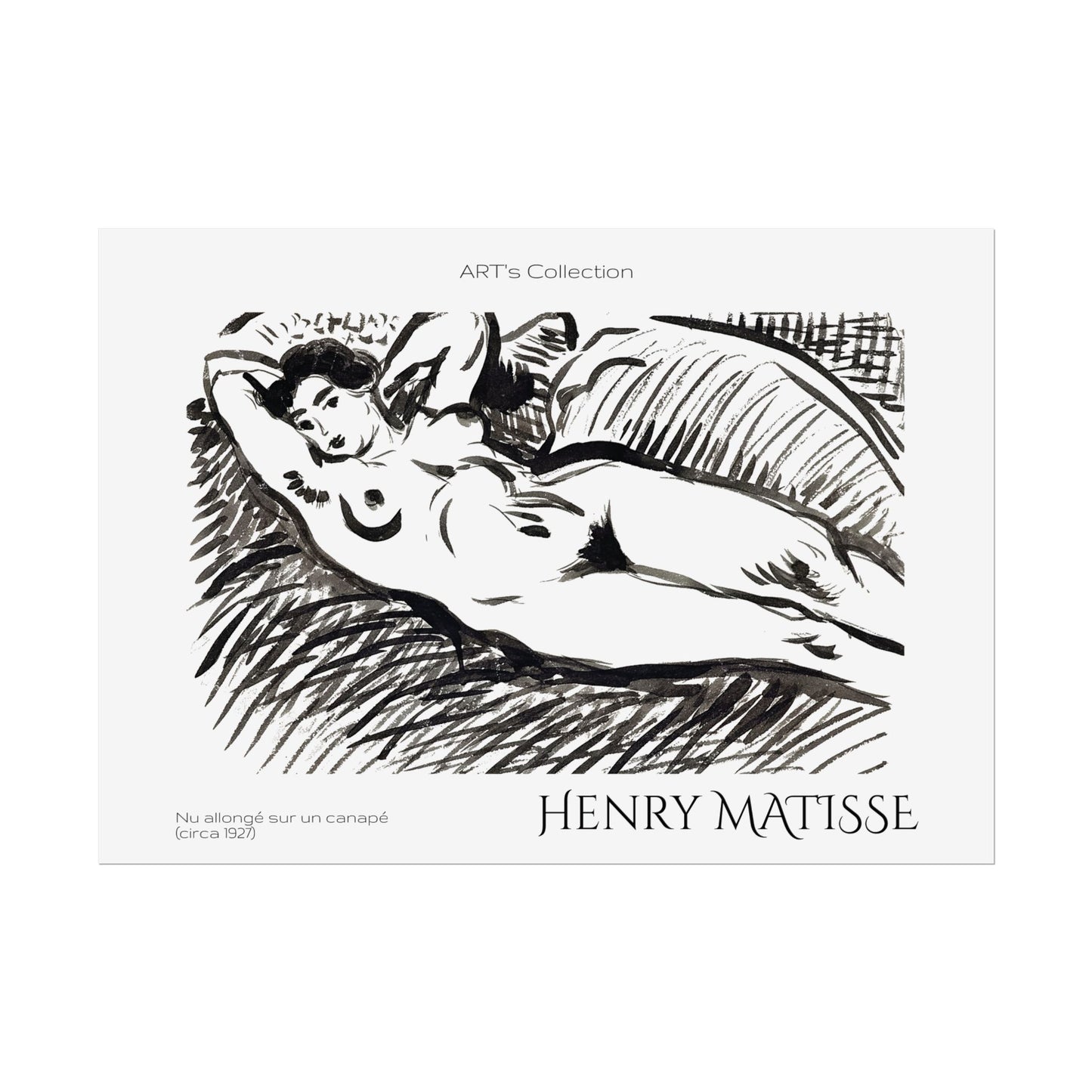 Nu allongé sur un canapé (circa 1927) by Henry Matisse / Affiche imprimée - Série ART's Collection