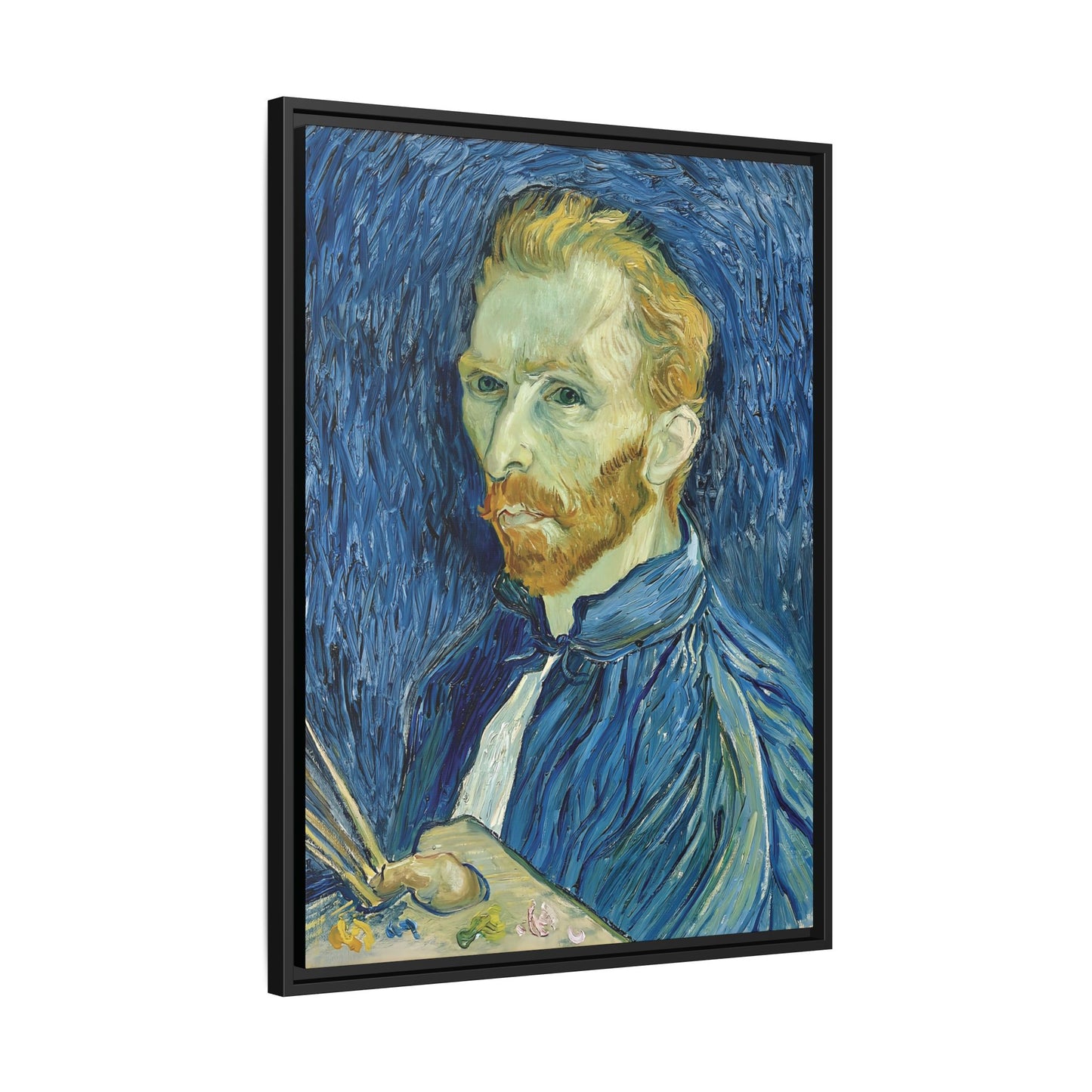 Self-Portrait (1889) by Vincent van Gogh / Toile encadrée sur caisse américaine