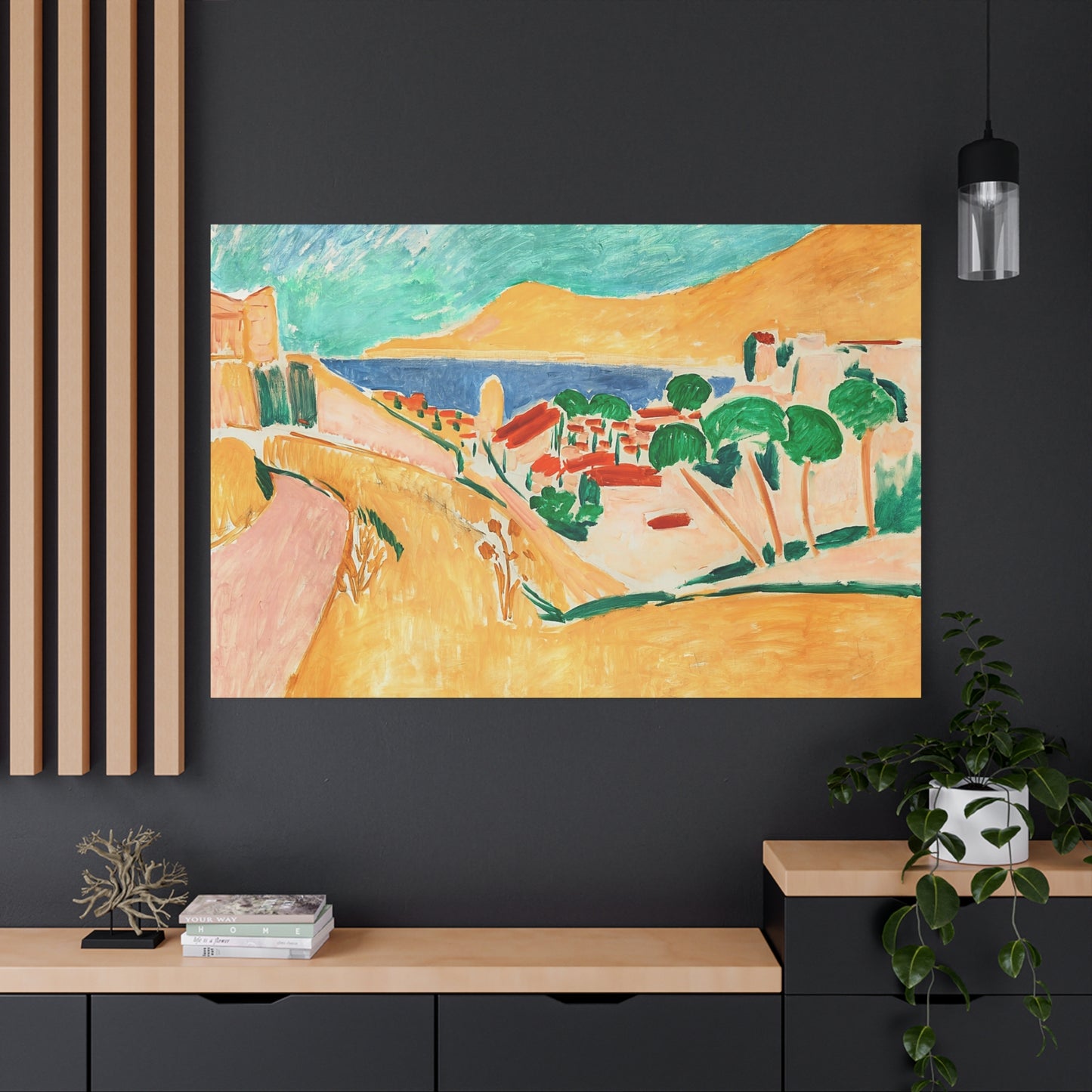 Collioure en août (autour de 1911) by Henri Matisse / Reproduction Fine Art sur Toile / Flanc Large Epaisseur 3.2 cm - 1.25 inch
