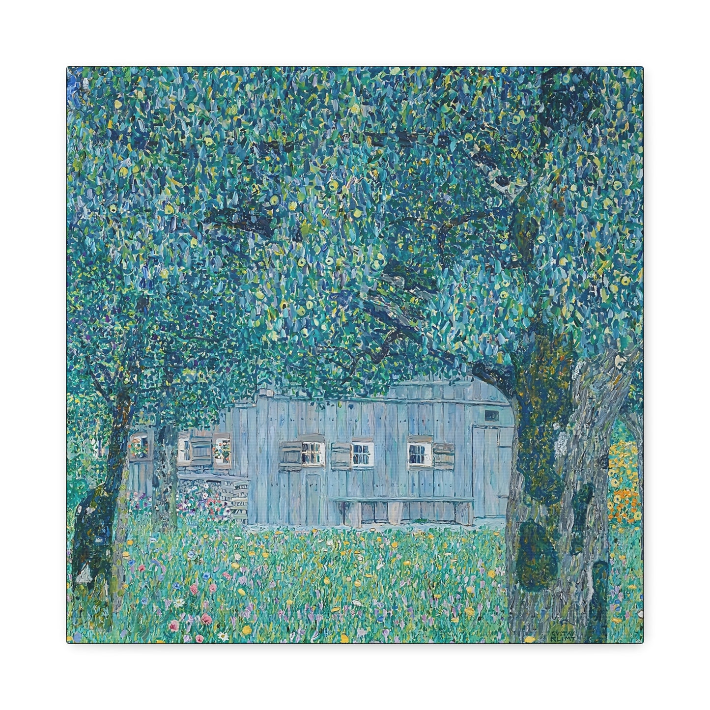 Bauernhaus in Buchberg (1911) by Gustav Klimt / Reproduction Fine Art sur Toile / Flanc Large Epaisseur 3.2 cm - 1.25 inch