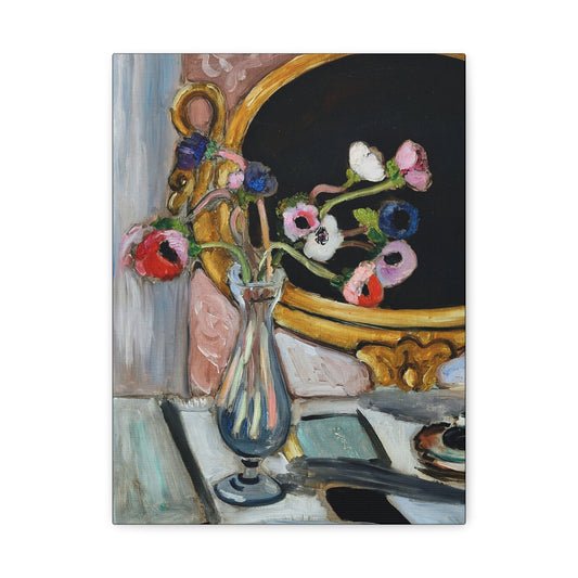 Anémones au miroir noir (1919) by Henri Matisse / Reproduction Fine Art sur Toile / Epaisseur 3.2 cm - 1.25 inch