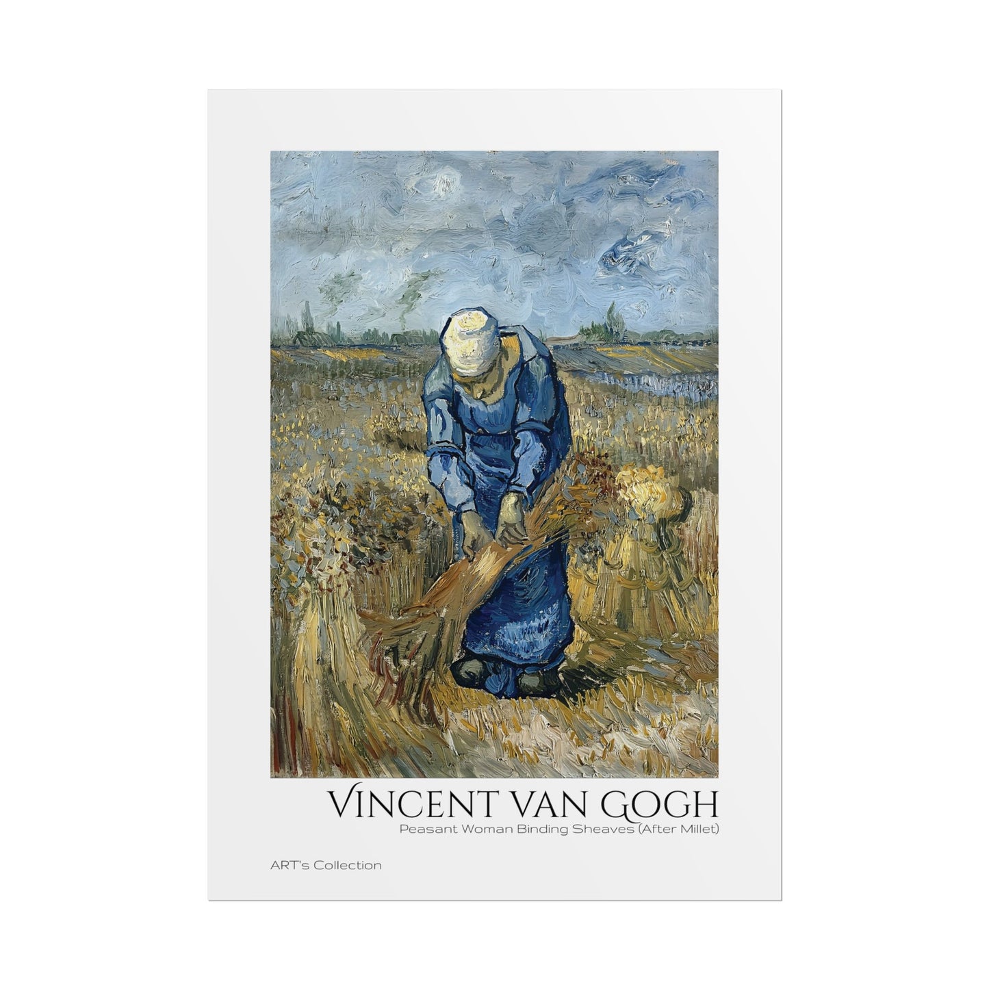 Peasant Woman Binding Sheaves (After Millet) by Vincent van Gogh / Affiche imprimée - Série ART's Collection