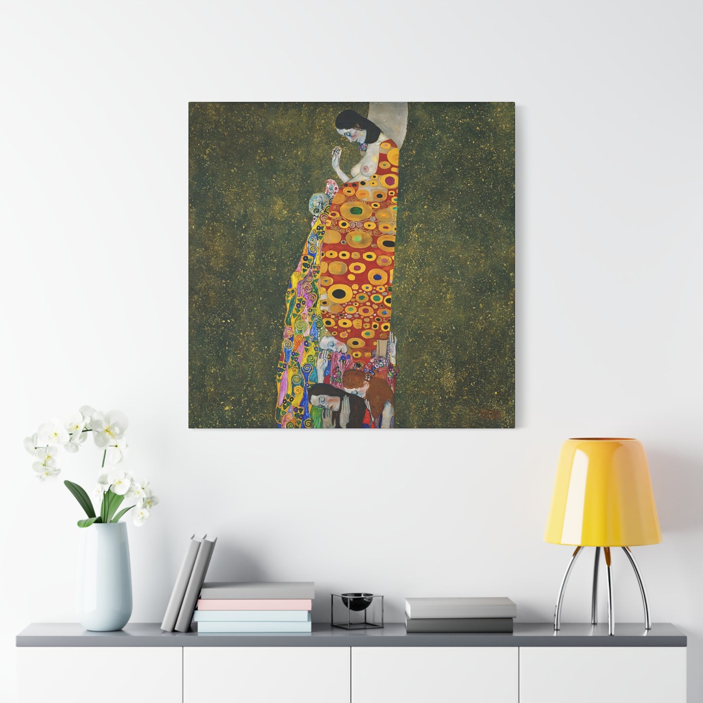 Hope II (1907 - 1908) by Gustav Klimt / Reproduction Fine Art sur Toile / Flanc Large Epaisseur 3.2 cm - 1.25 inch