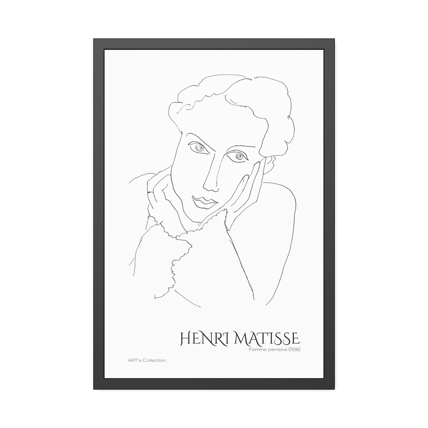 Femme pensive (1936) by Henri Matisse / Affiche Encadrée série ART's Collection