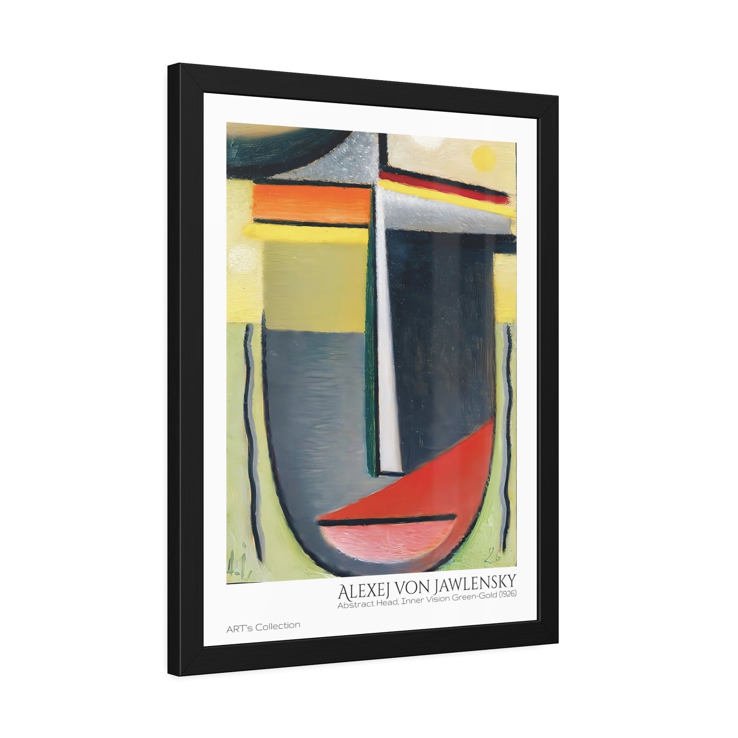 Abstract Head, Inner Vision Green-Gold (1926) by Alexej von Jawlensky / Affiche Encadrée série ART's Collection