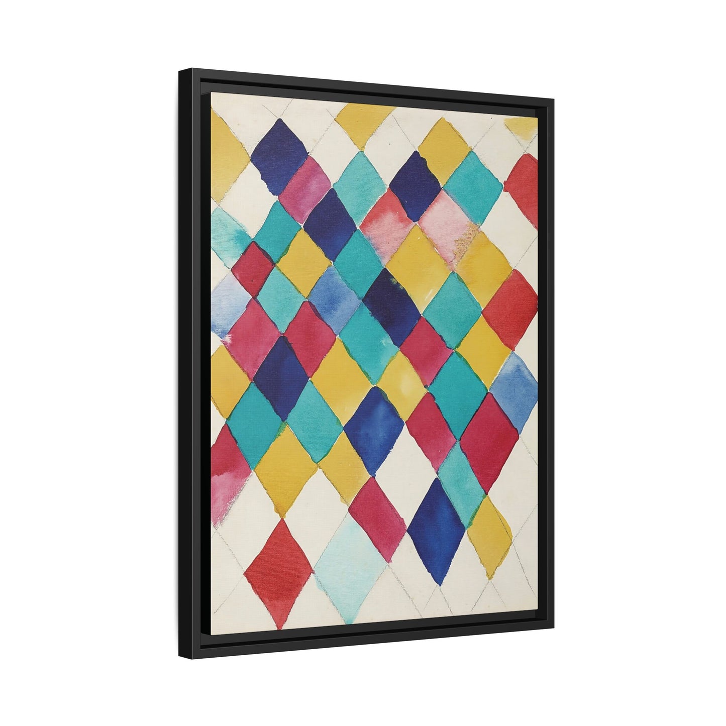 Wassily Kandinsky / Étude des couleurs avec les diamants (1913) / Toile encadrée sur caisse américaine