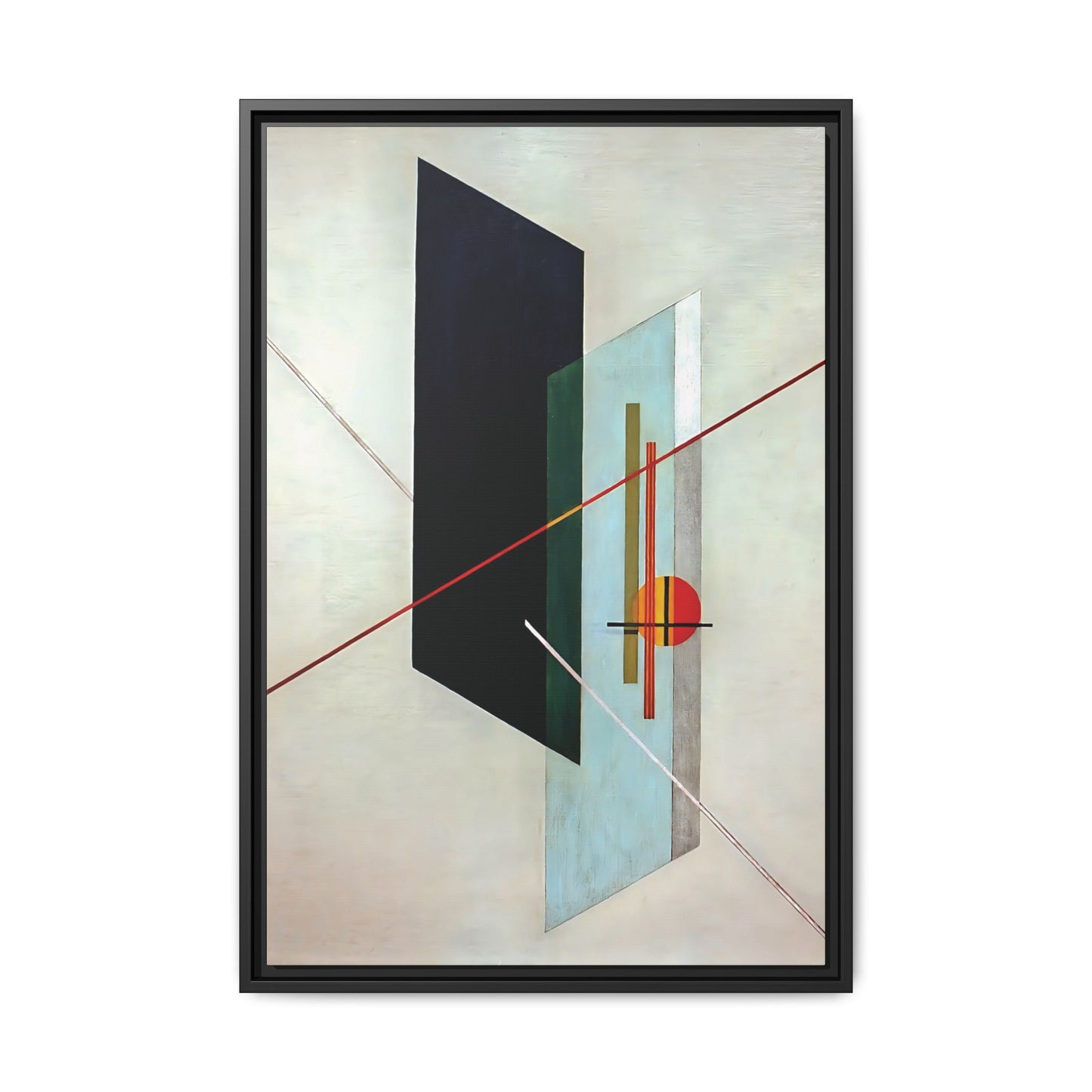 A IX (1923) by László Moholy-Nagy / Toile encadrée sur caisse américaine