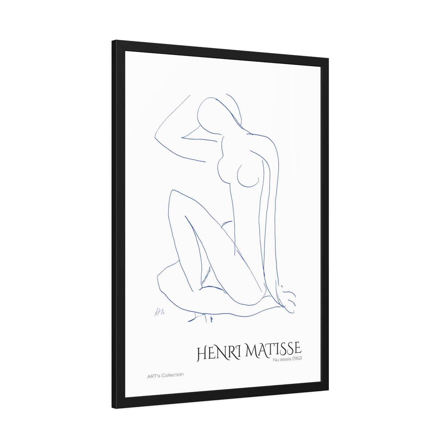 Nu assis (1952) by Henri Matisse version bleue / Affiche Encadrée série ART's Collection