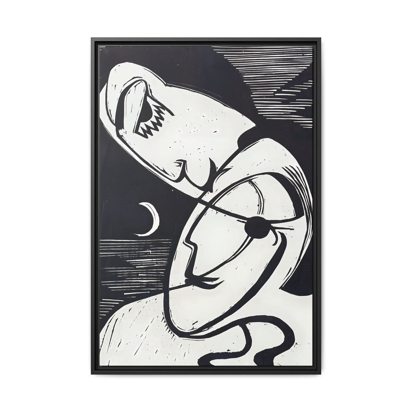 The Kiss (1930) by Ernst Ludwig Kirchner / Toile encadrée sur caisse américaine