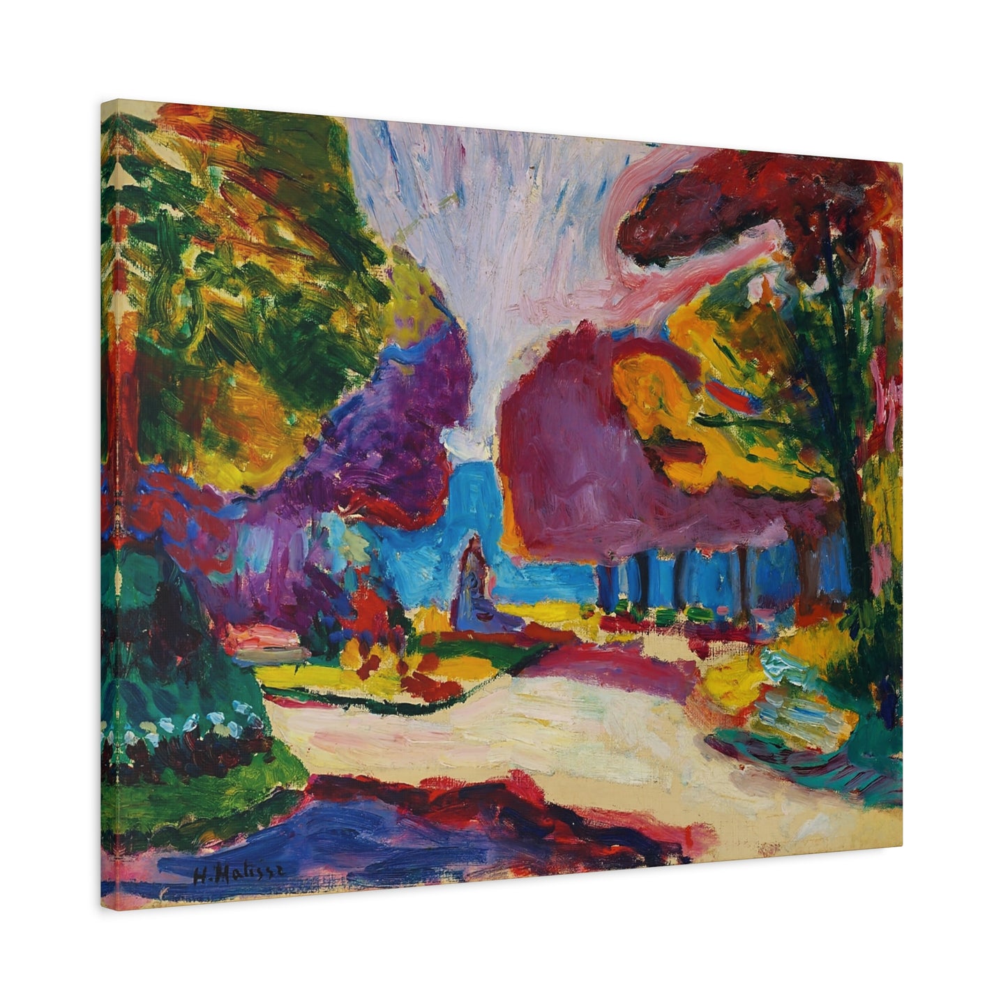 Jardin du Luxembourg, Paris (1902) by Henri Matisse / Reproduction Fine Art sur Toile / Flanc Large Epaisseur 3.2 cm - 1.25 inch
