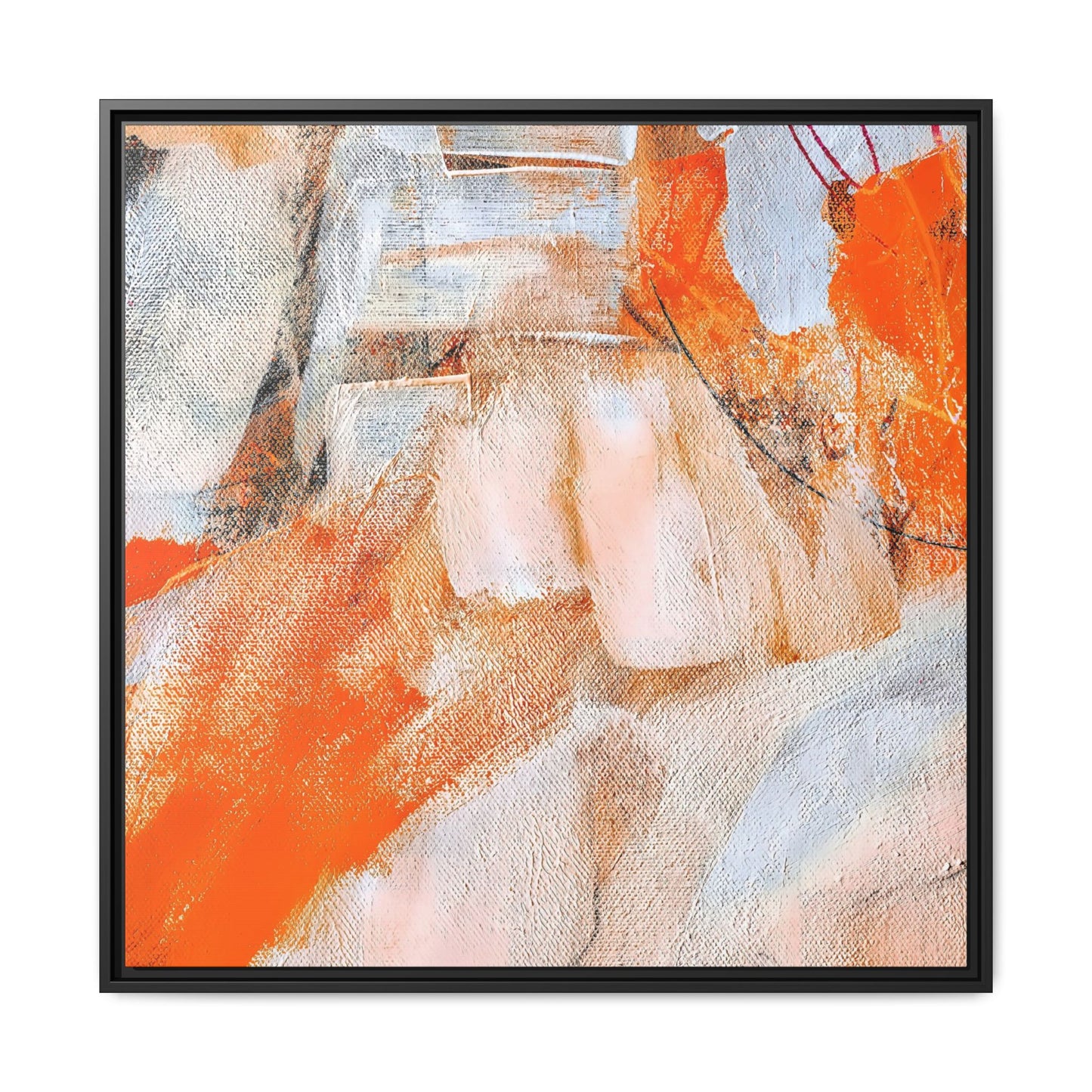 Tableau Intemporel Mandarine "Série Sign Collections" / Toile encadrée sur caisse américaine
