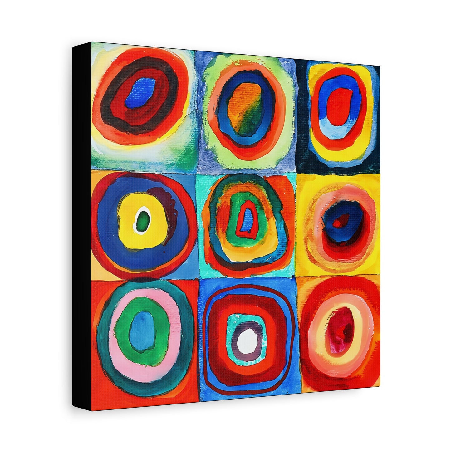 Quadrate mit konzentrischen Ringen (1913) by Wassily Kandinsky / Reproduction Fine Art sur Toile / Epaisseur 3,2cm - 1'25 po