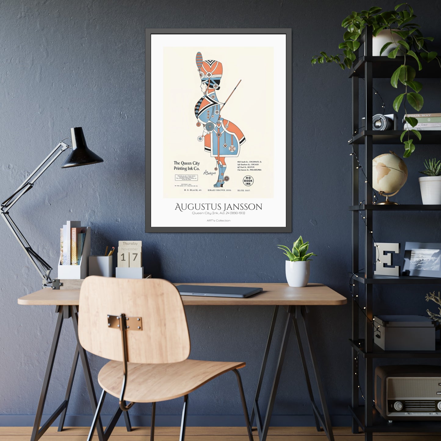 Queen City Ink, Ad. 24 (1890-1913) by Augustus Jansson / Affiche Encadrée série ART's Collection