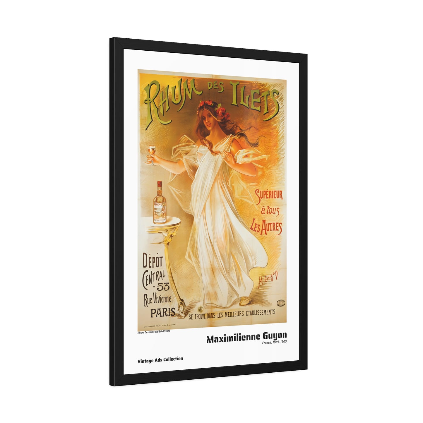 Rhum Des Ilets (1880-1900) by Maximilienne Guyon / Affiche Encadrée Série Vintage Ads Collection
