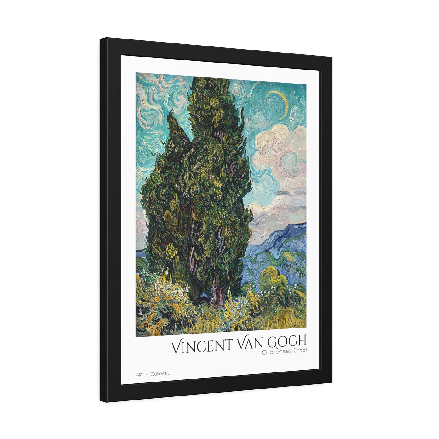 Cypresses (1889) by Vincent Van Gogh / Affiche Encadrée série ART's Collection