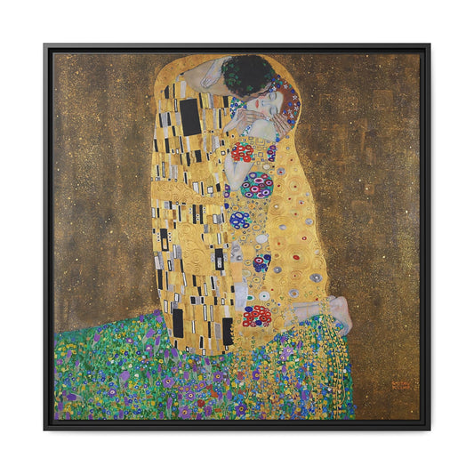 The kiss (lovers) (1908) by Gustav Klimt / Toile encadrée sur caisse américaine