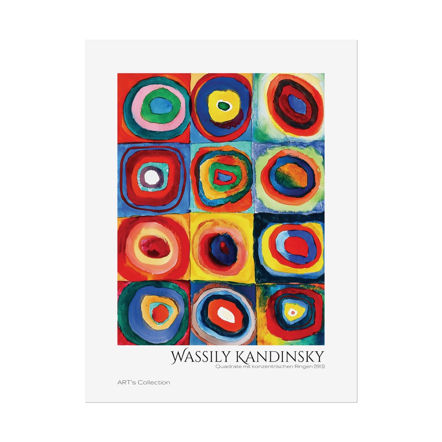 Quadrate mit konzentrischen Ringen (1913) by Wassily Kandinsky / Affiche imprimée - Série ART's Collection