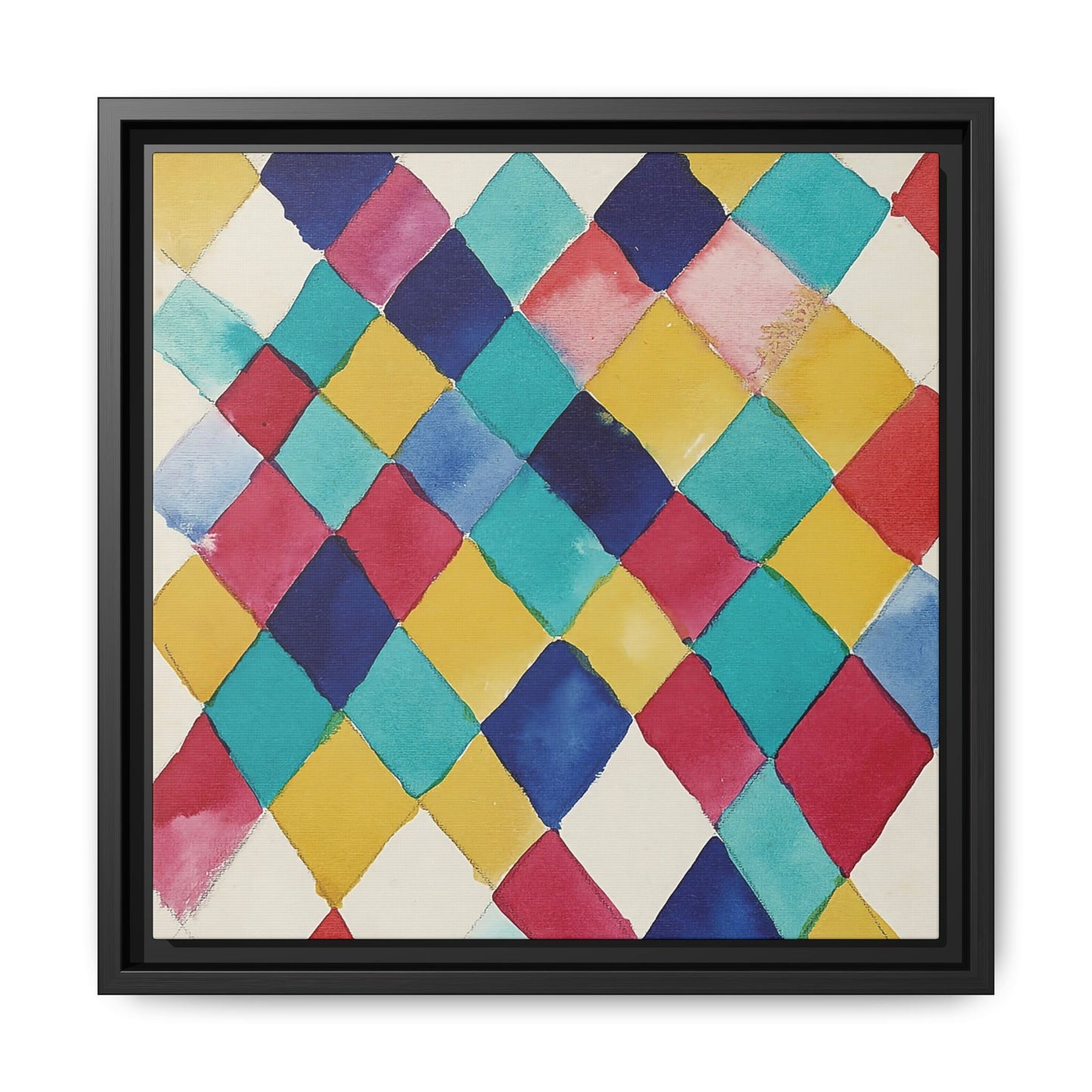 Wassily Kandinsky / Étude des couleurs avec les diamants (1913) / Toile encadrée sur caisse américaine