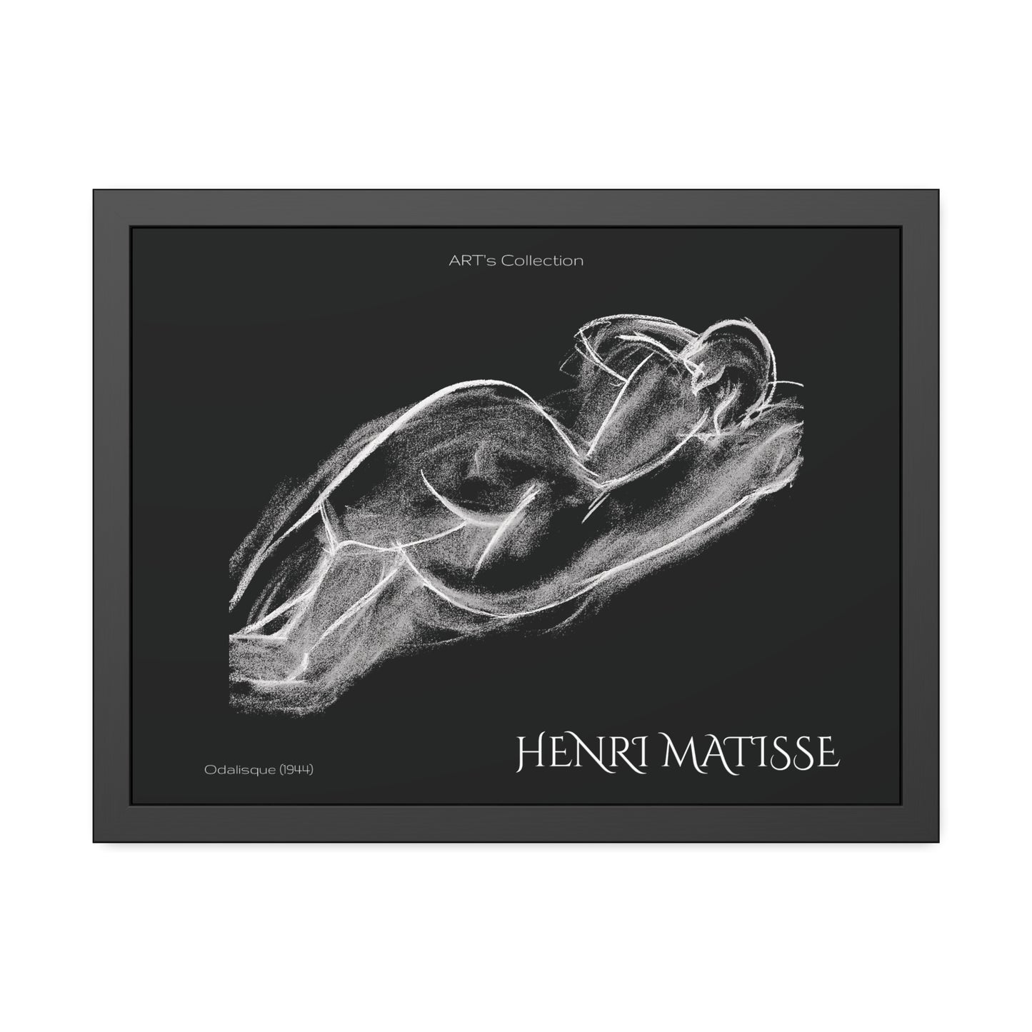 Odalisque (1944) black édition by Henry Matisse / Affiche Encadrée série ART's Collection