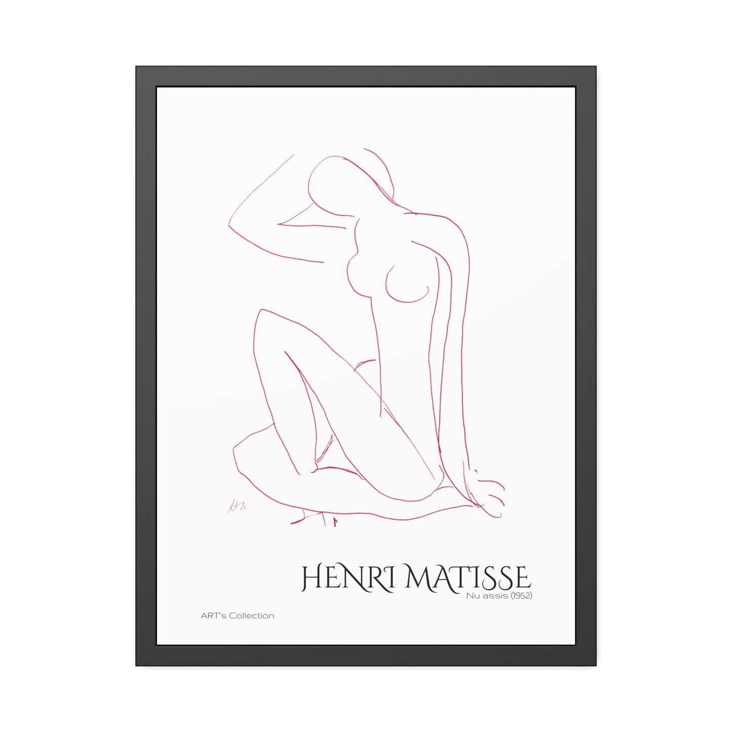 Nu assis (1952) by Henri Matisse version rouge/ Affiche Encadrée série ART's Collection