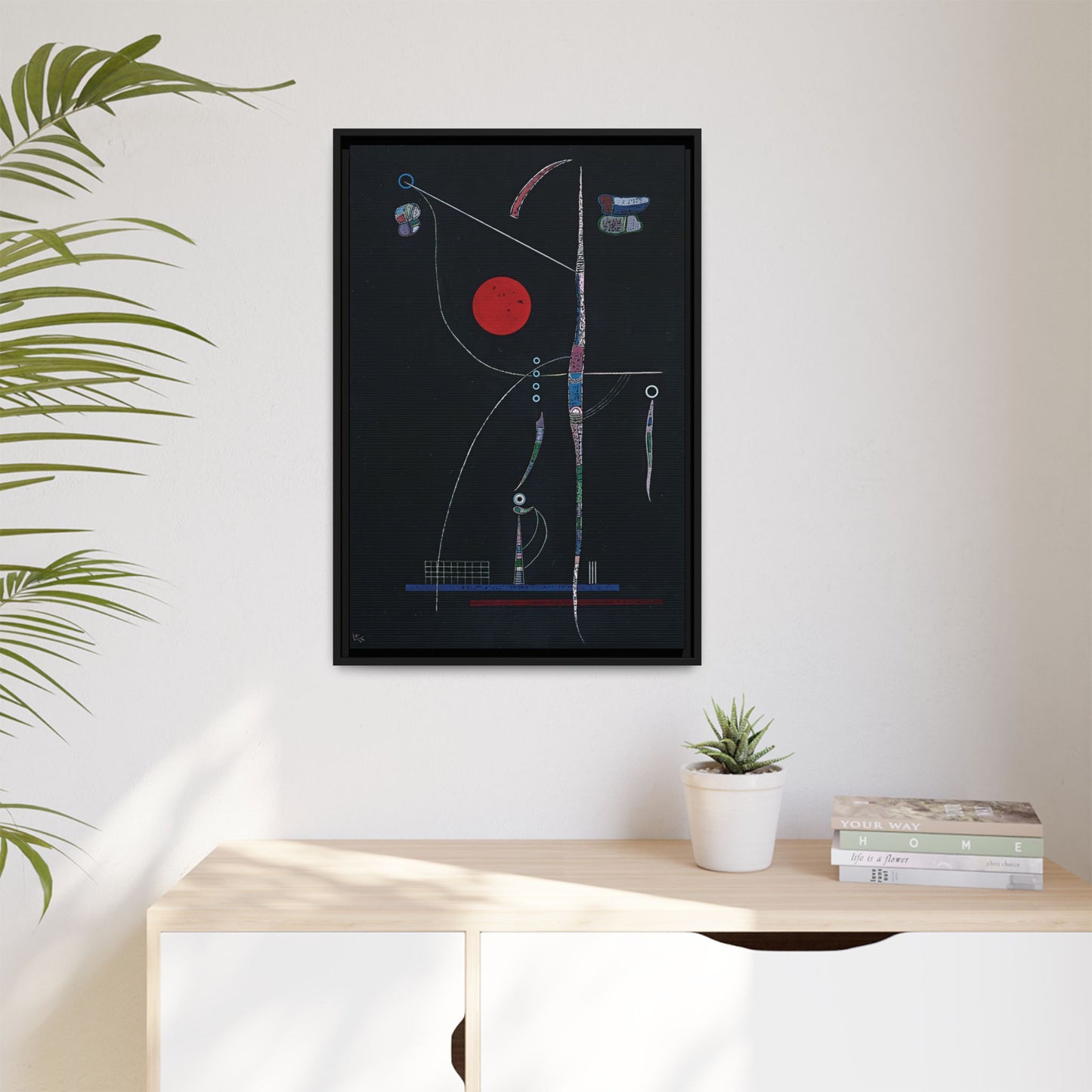 L' accent Rouge (1938) by Wassily Kandinsky / Toile encadrée sur caisse américaine