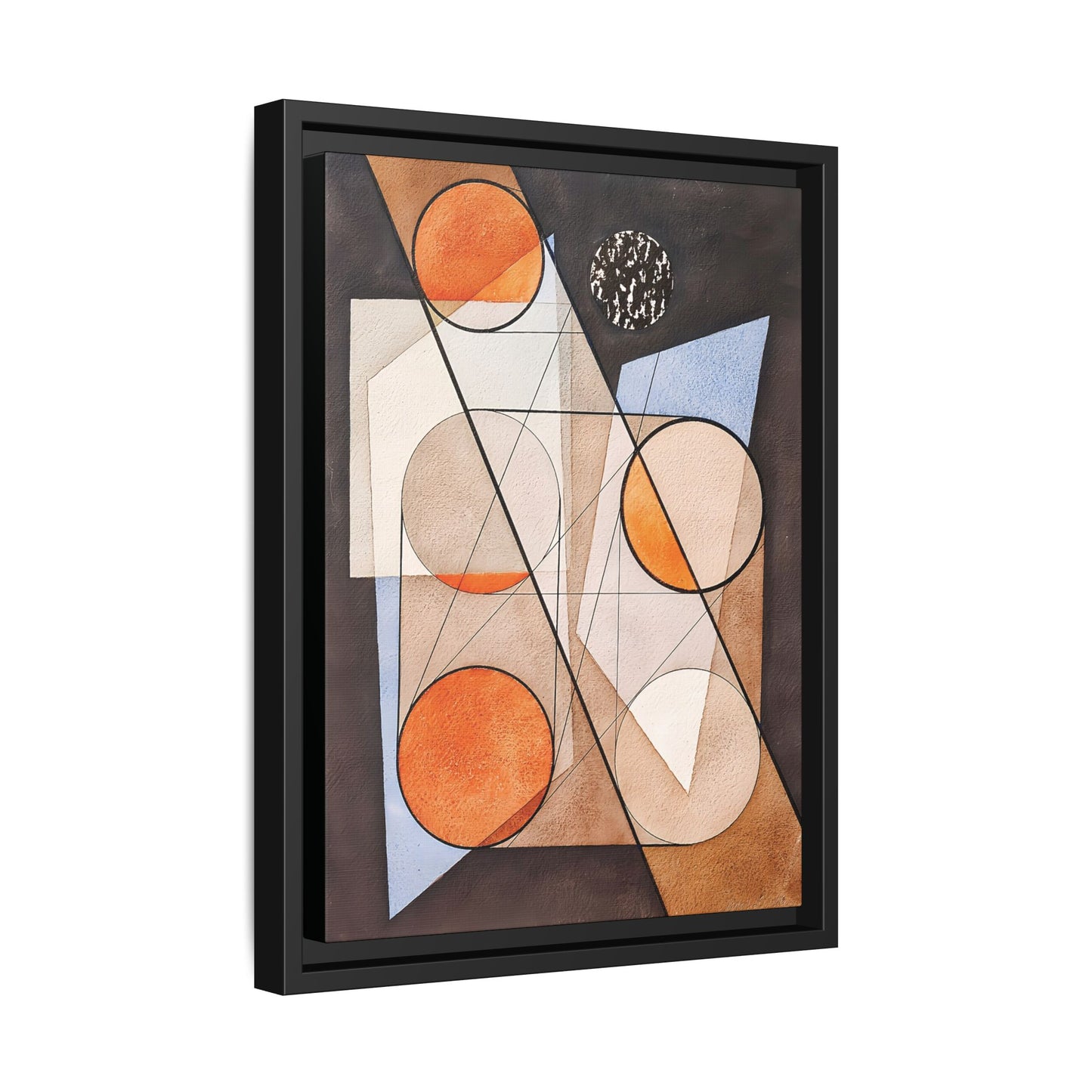 Composition aux cercles symétriques (1932) by László Moholy-Nagy / Toile encadrée sur caisse américaine