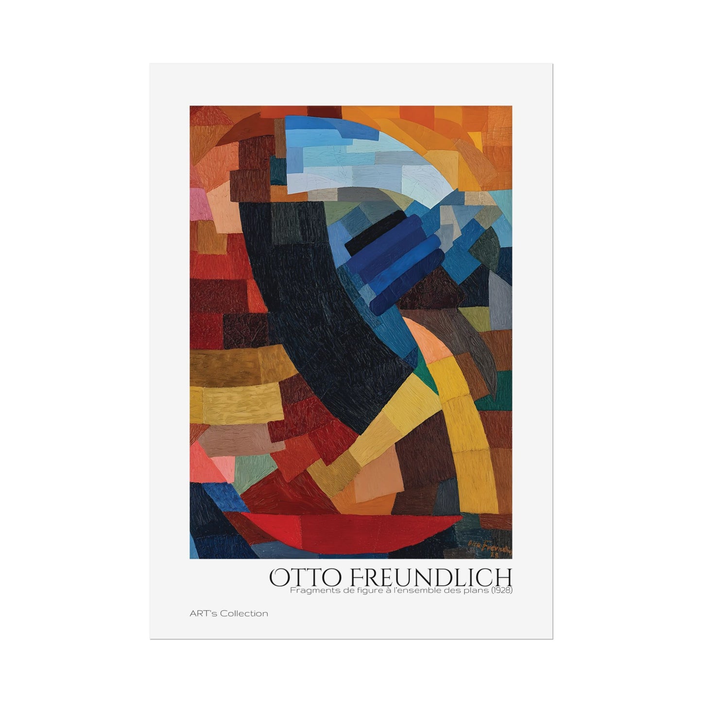 Fragments de figure à l'ensemble des plans (1928) by Otto Freundlich / Affiche imprimée - Série ART's Collection