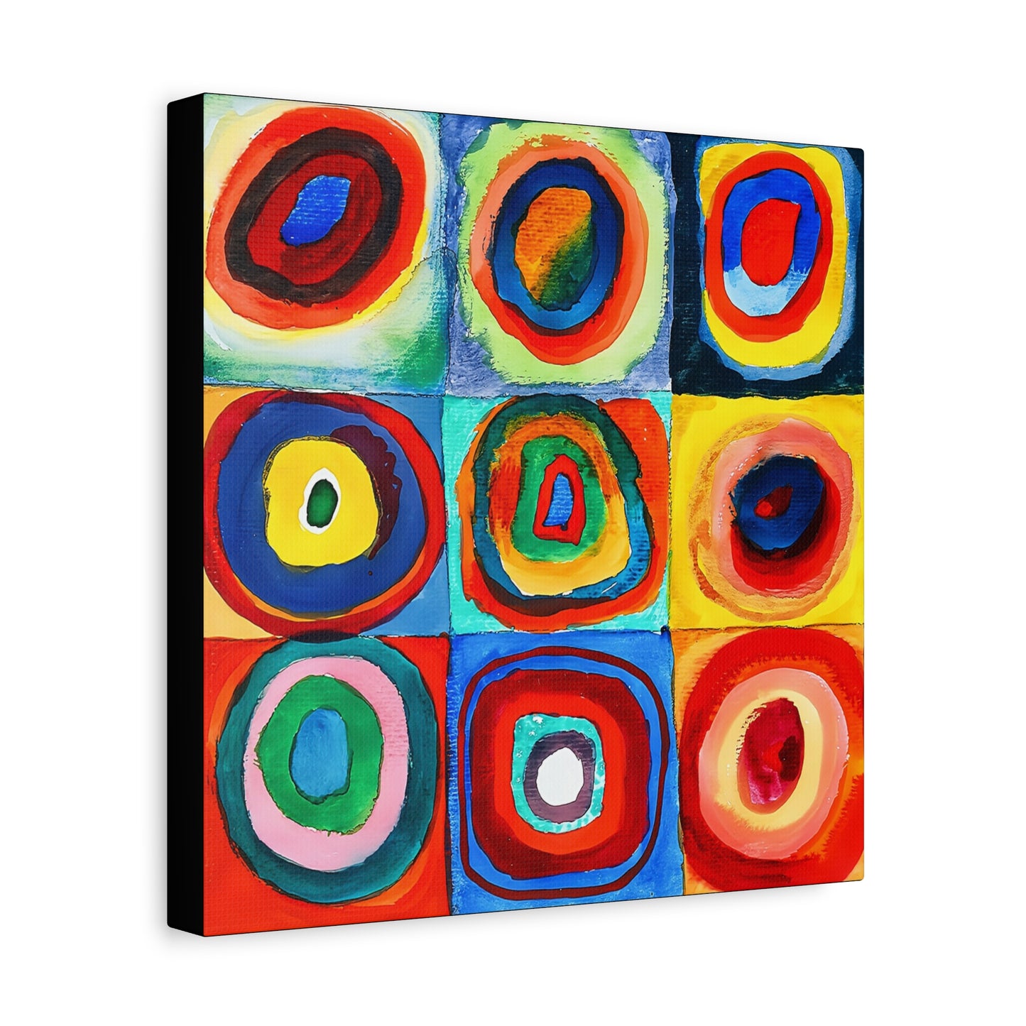 Quadrate mit konzentrischen Ringen (1913) by Wassily Kandinsky / Reproduction Fine Art sur Toile / Epaisseur 3,2cm - 1'25 po
