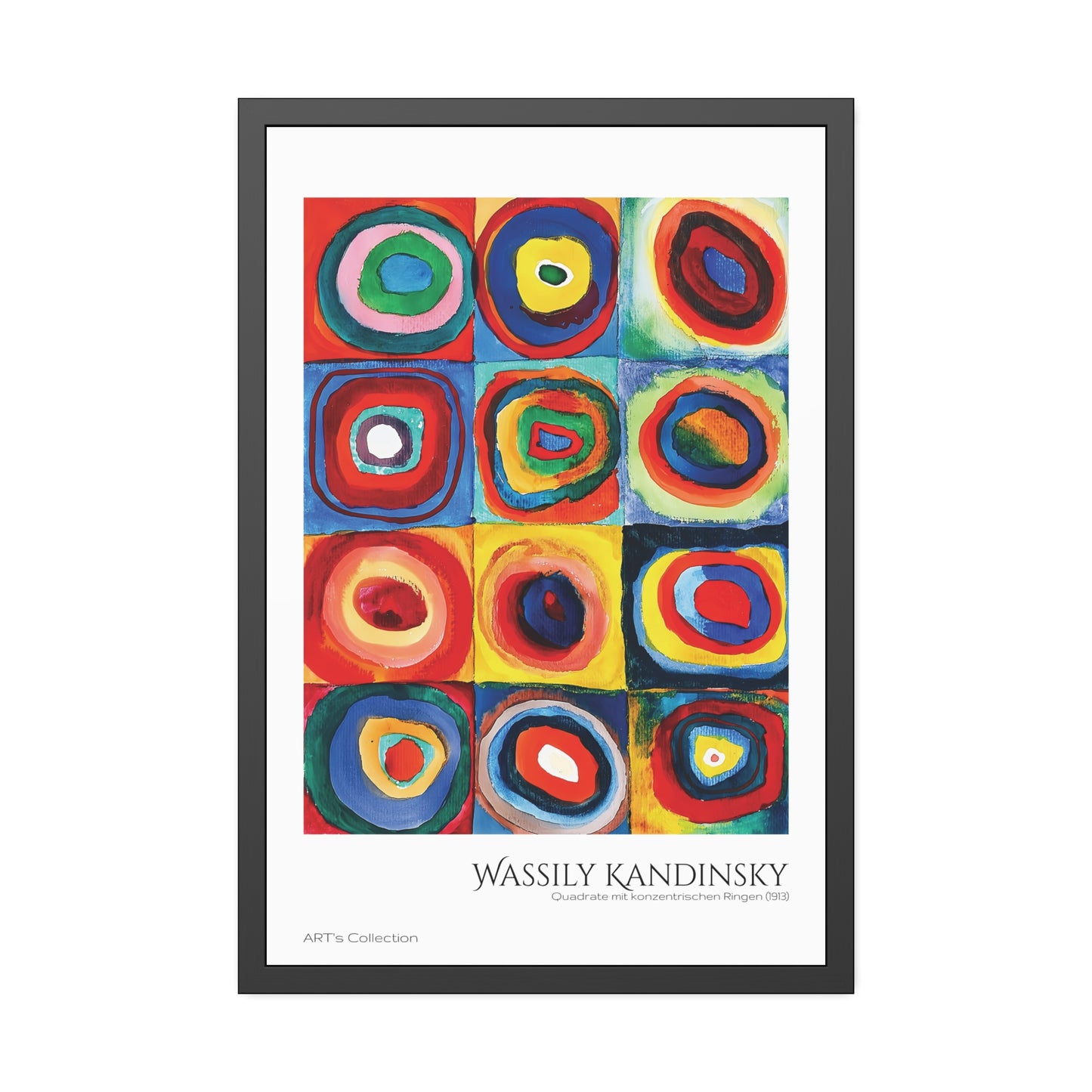 Quadrate mit konzentrischen Ringen (1913) by Wassily Kandinsky / Affiche Encadrée série ART's Collection