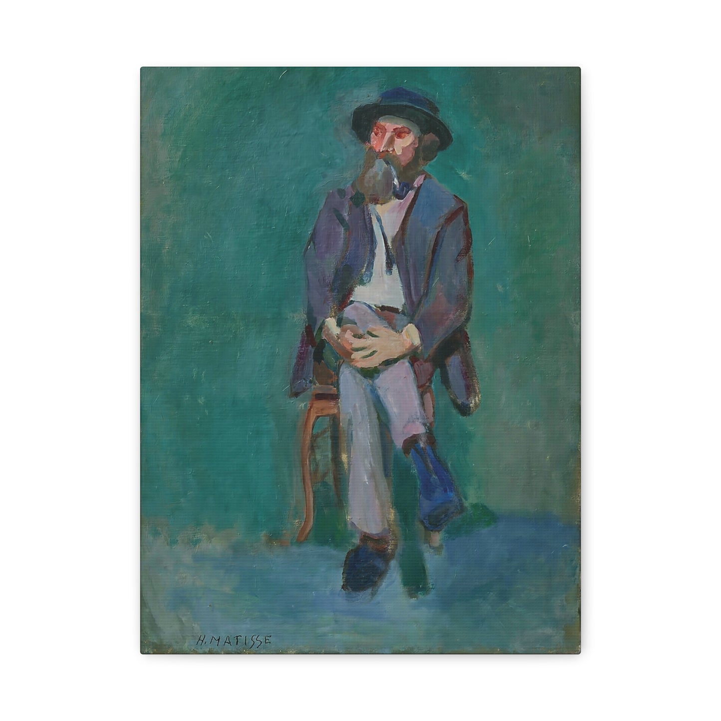 Homme assis (1900) by Henri Matisse / Reproduction Fine Art sur Toile / Epaisseur 3.2 cm - 1.25 inch
