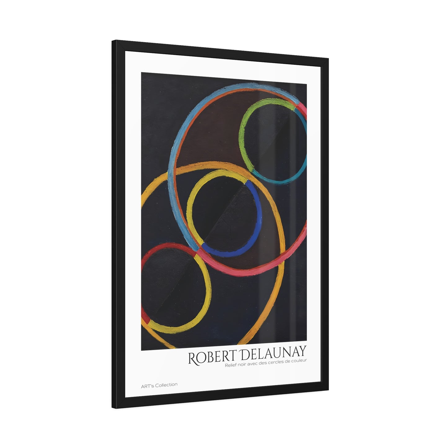Relief noir avec des cercles de couleur by Robert Delaunay / Affiche Encadrée série ART's Collection