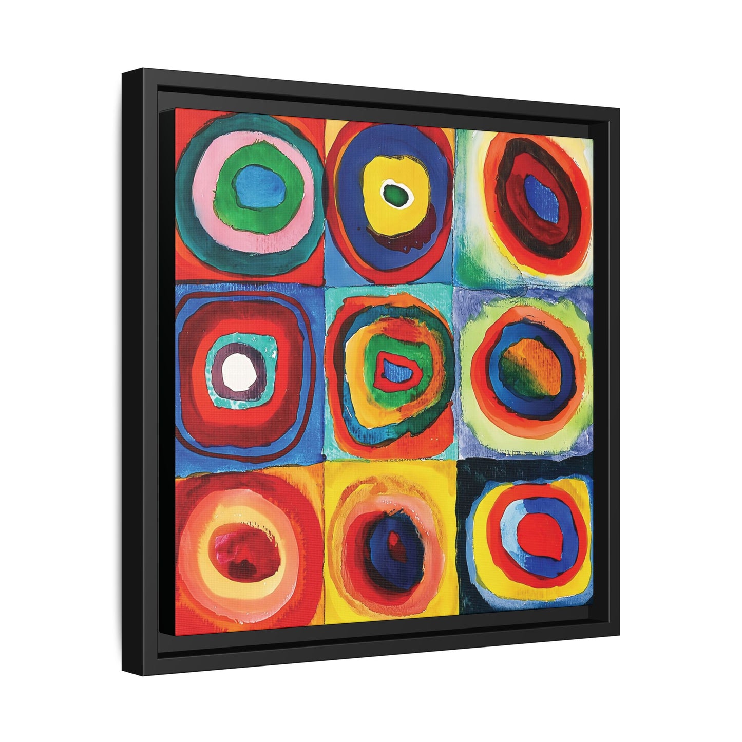 Wassily Kandinsky / Etude De Couleurs : Carrés avec Cercles Concentriques (1913) /Toile encadrée sur caisse américaine