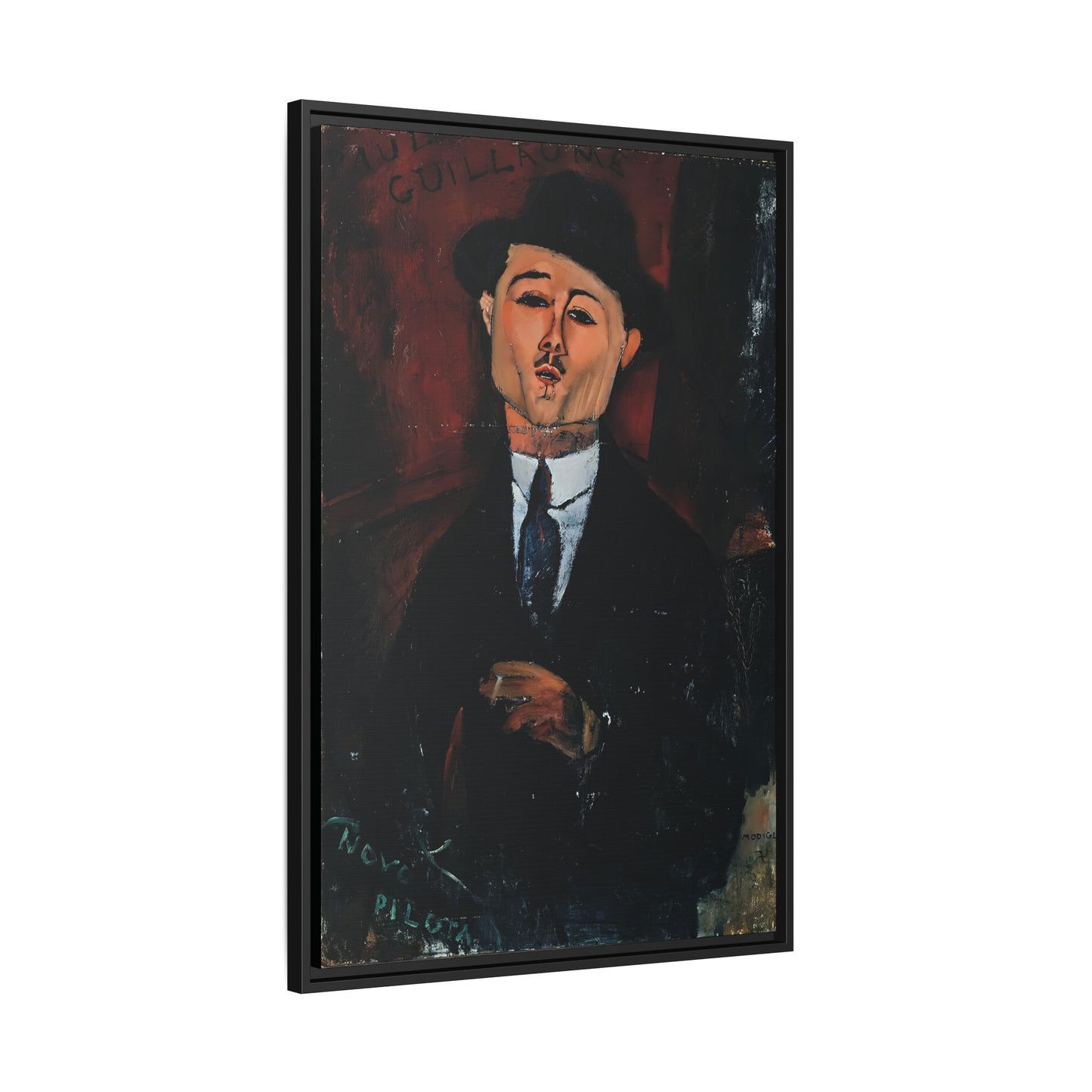 Paul Guillaume, Novo Pilota (1915) by Amedeo Modigliani / Toile encadrée sur caisse américaine