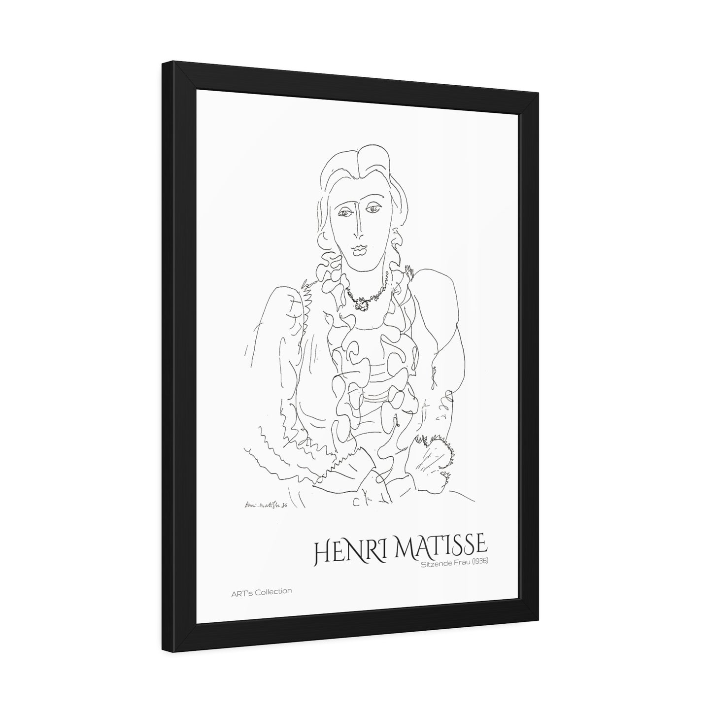 Sitzende Frau (1936) by Henri Matisse / Affiche Encadrée série ART's Collection