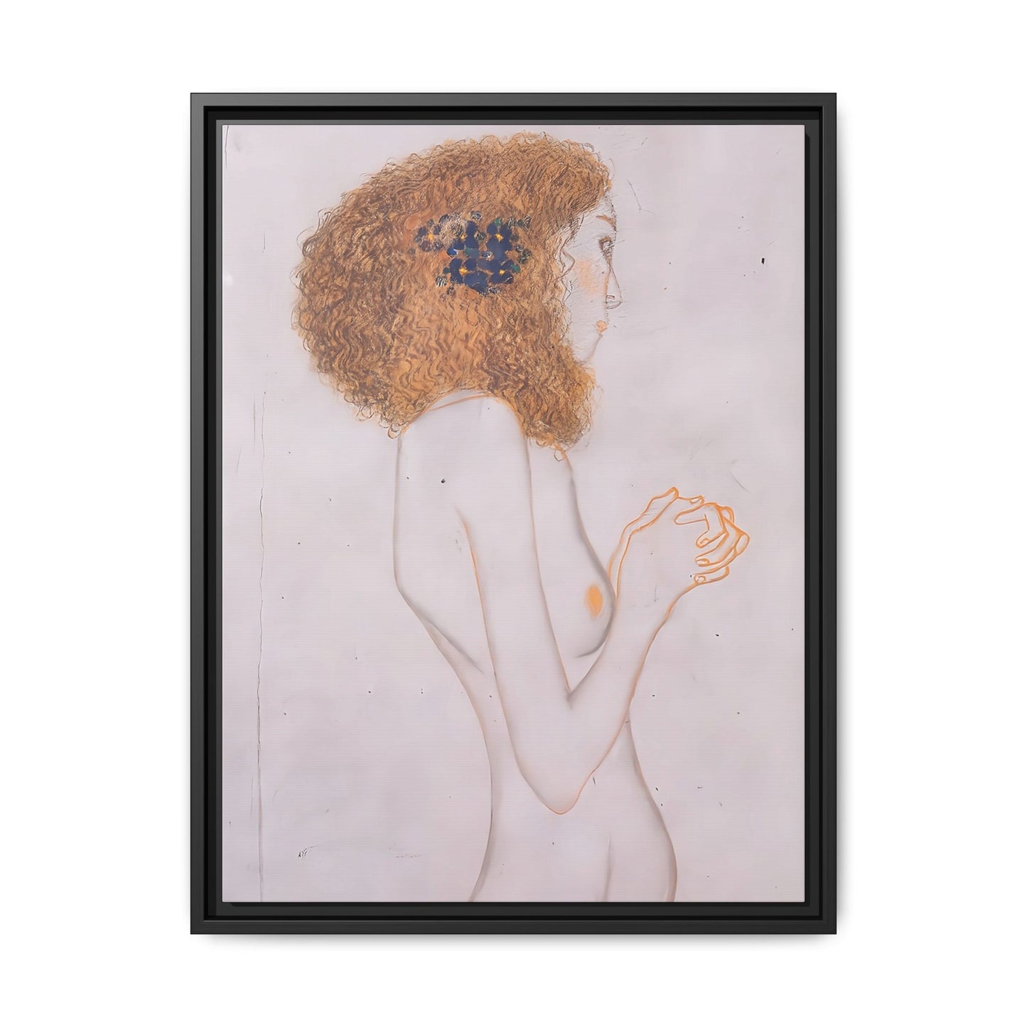 Die Leiden der schwachen Menschen (1902) by Gustav Klimt / Toile encadrée sur caisse américaine