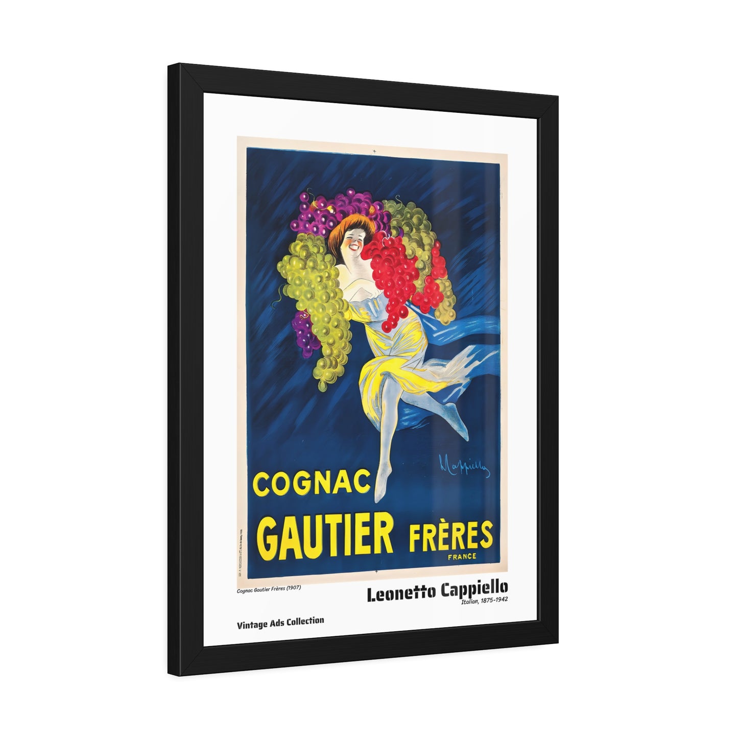 Cognac Gautier Frères (1907) by Leonetto Cappiello / Affiche Encadrée Série Vintage Ads Collection
