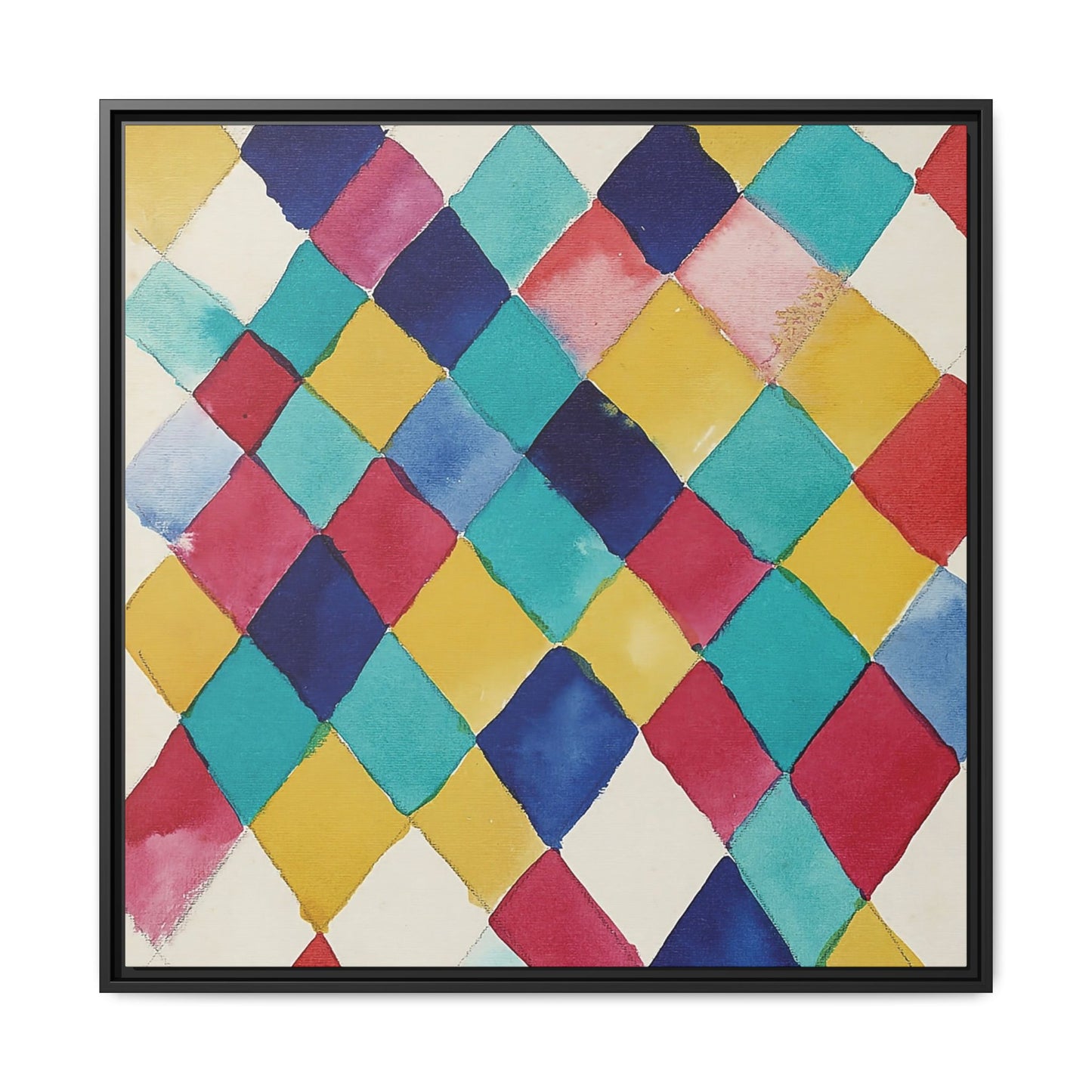 Wassily Kandinsky / Étude des couleurs avec les diamants (1913) / Toile encadrée sur caisse américaine