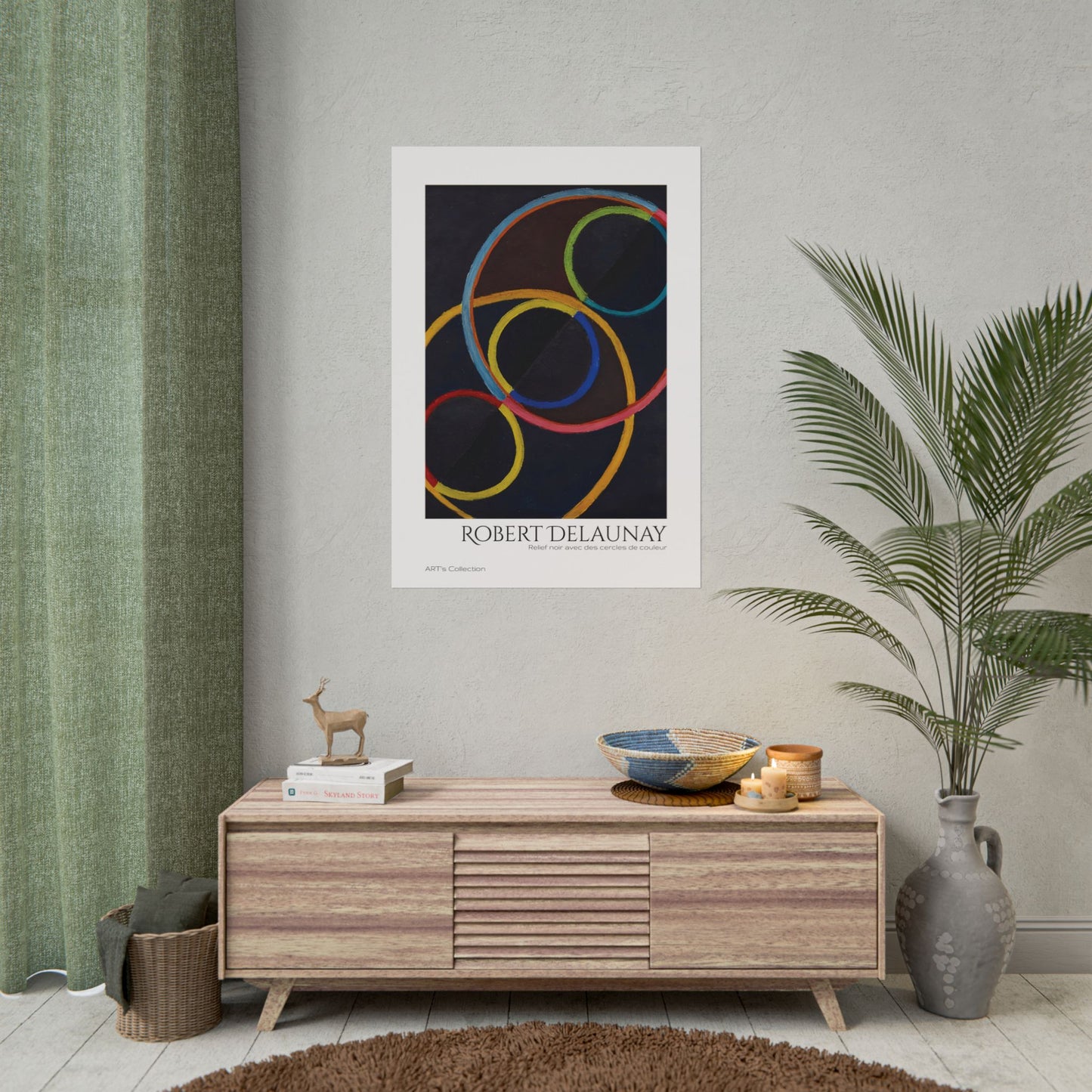 Relief noir avec des cercles de couleur by Robert Delaunay / Affiche imprimée - Série ART's Collection