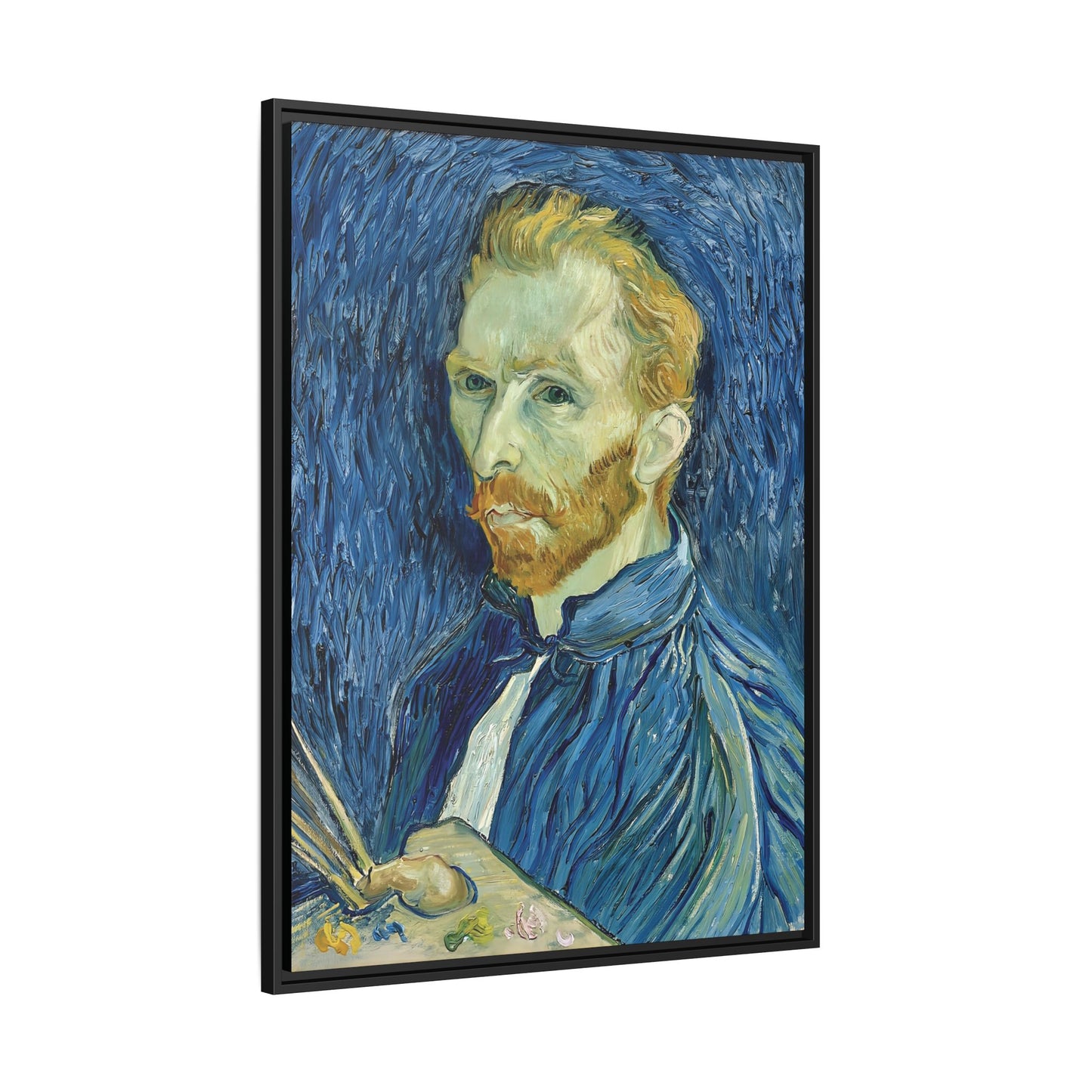 Self-Portrait (1889) by Vincent van Gogh / Toile encadrée sur caisse américaine