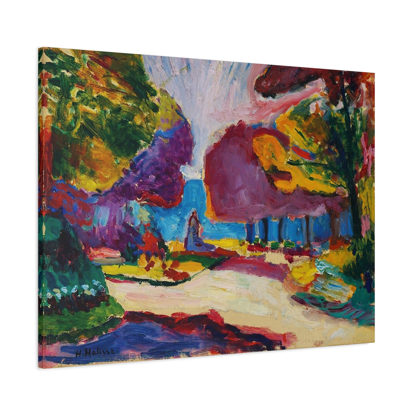 Jardin du Luxembourg, Paris (1902) by Henri Matisse / Reproduction Fine Art sur Toile / Flanc Large Epaisseur 3.2 cm - 1.25 inch
