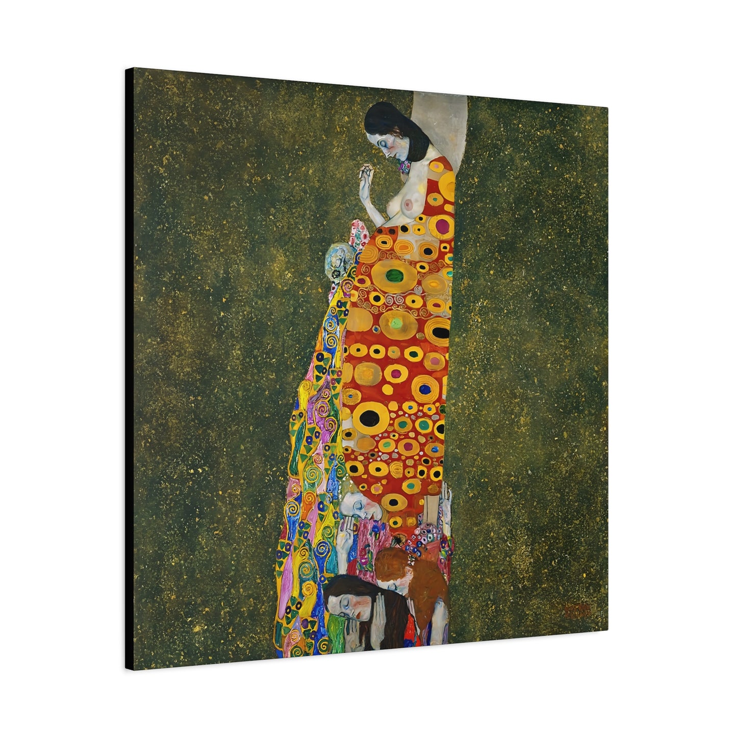 Hope II (1907 - 1908) by Gustav Klimt / Reproduction Fine Art sur Toile / Flanc Large Epaisseur 3.2 cm - 1.25 inch