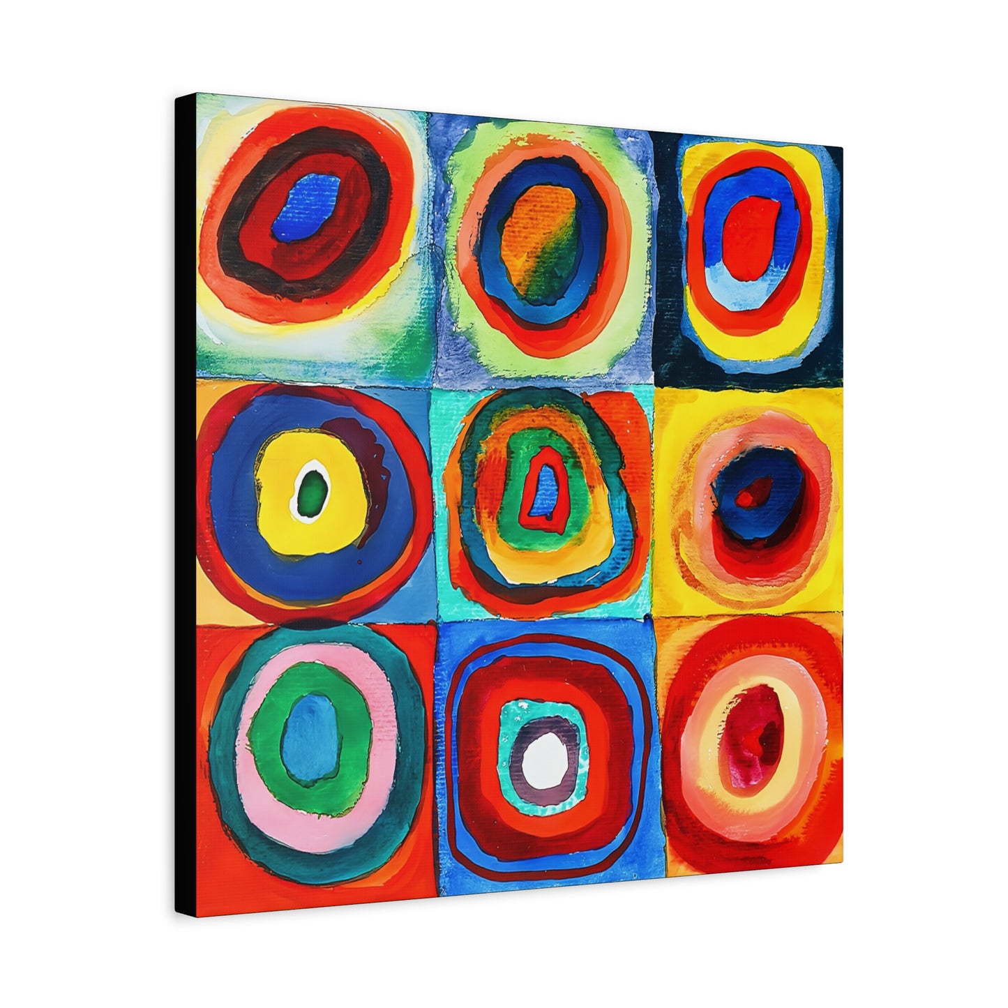 Quadrate mit konzentrischen Ringen (1913) by Wassily Kandinsky / Reproduction Fine Art sur Toile / Epaisseur 3,2cm - 1'25 po