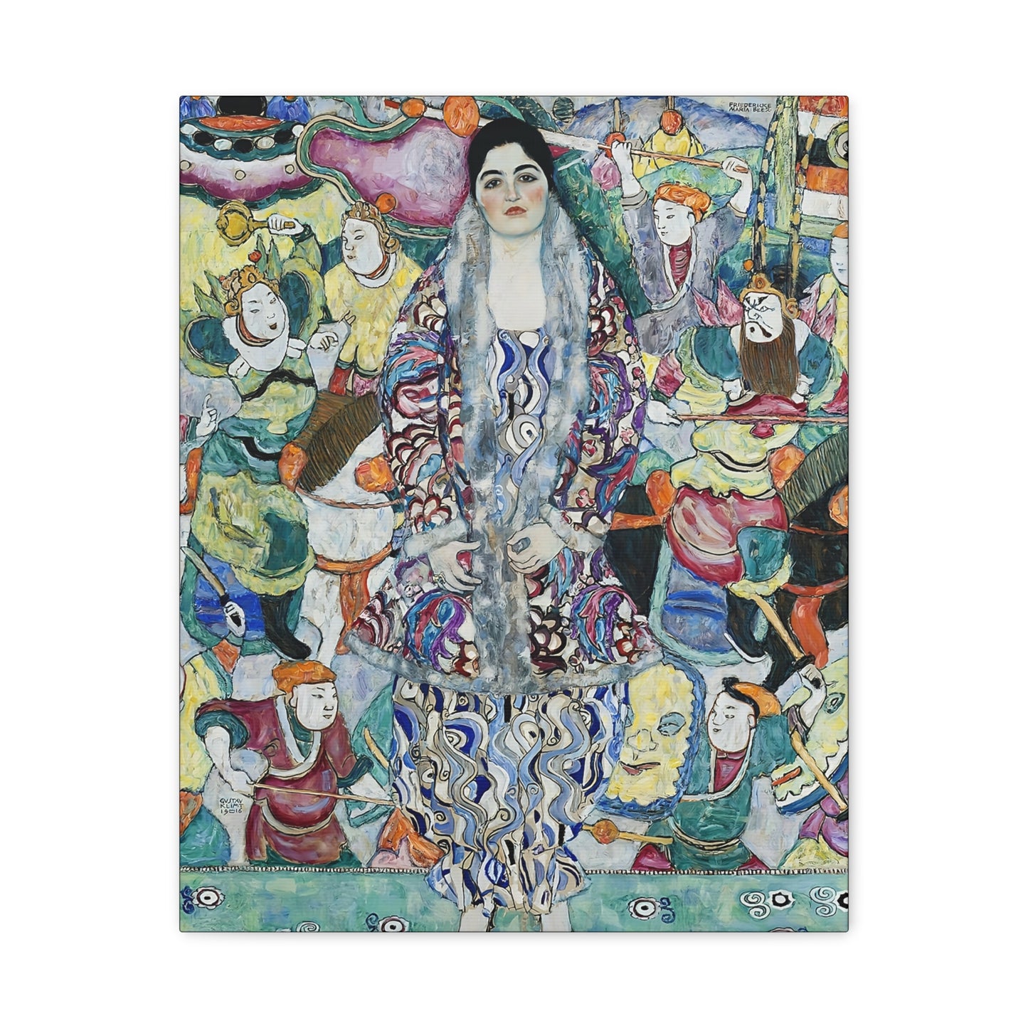 Portrait of Friederike Maria Beer (1916) by Gustav Klimt / Reproduction Fine Art sur Toile / Epaisseur 3.2 cm - 1.25 inch