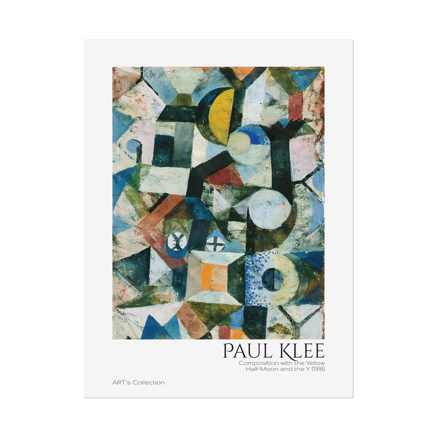 Composition with the Yellow Half-Moon and the Y (1918) by Paul Klee / Affiche imprimée - Série ART's Collection