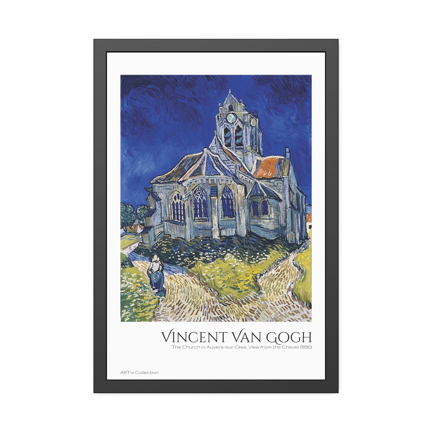 The Church in Auvers-sur-Oise, View from the Chevet (1890) by Vincent Van Gogh / Affiche Encadrée série ART's Collection