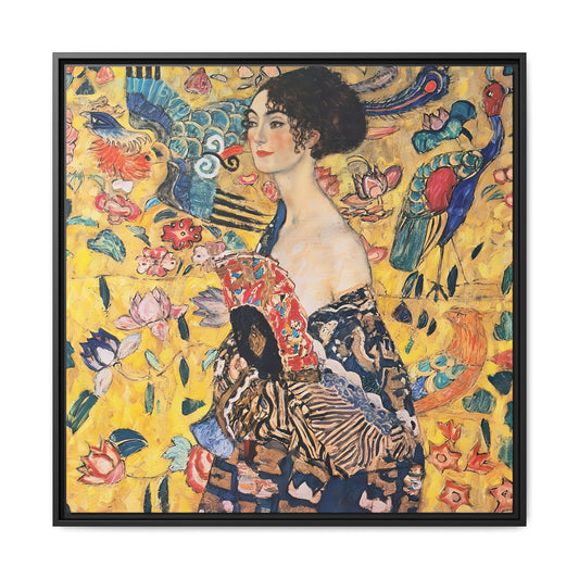 Woman with fan (1917-1918) by Gustav Klimt / Toile encadrée sur caisse américaine