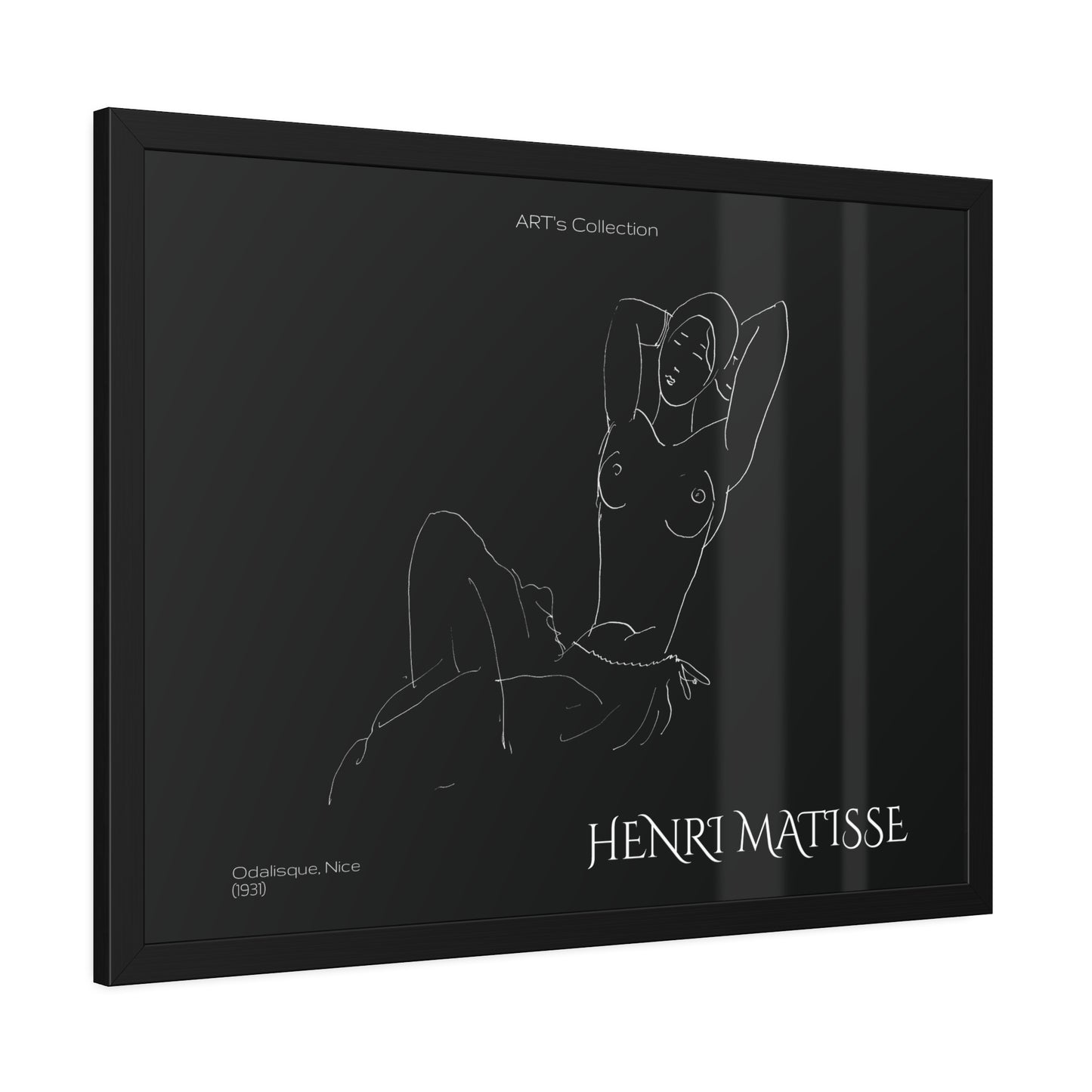 Odalisque, Nice (1931) black édition by Henry Matisse / Affiche Encadrée série ART's Collection