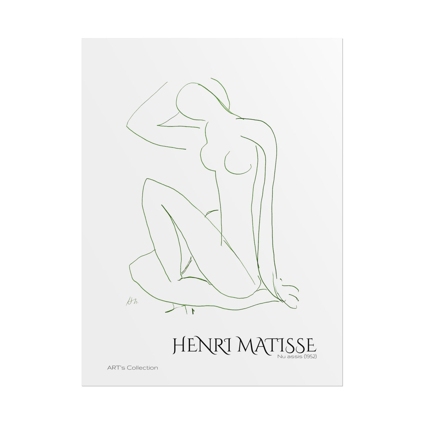 Nu assis (1952) version verte by Henri Matisse / Affiche imprimée - Série ART's Collection